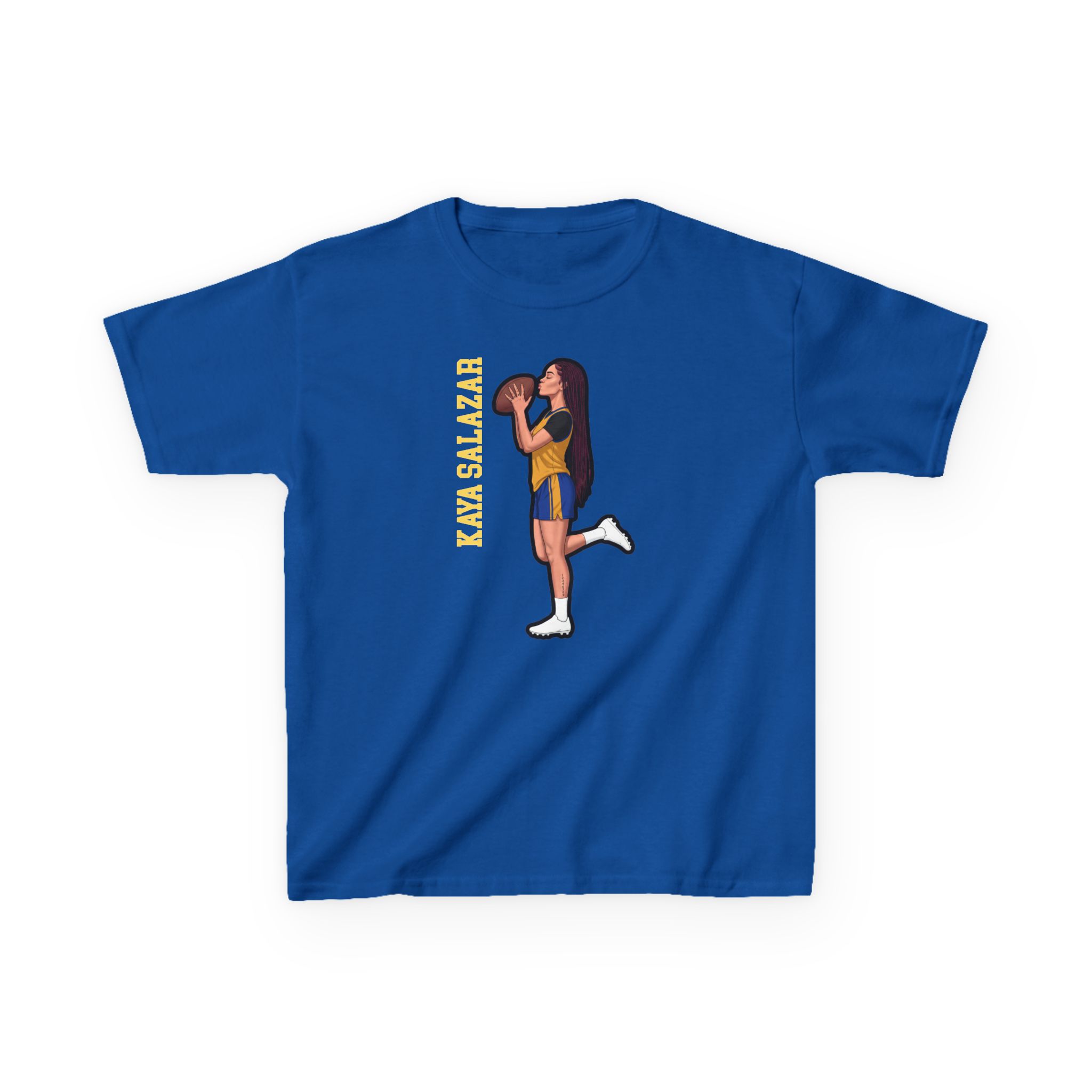 Youth Tee — character_name_vertical in Royal