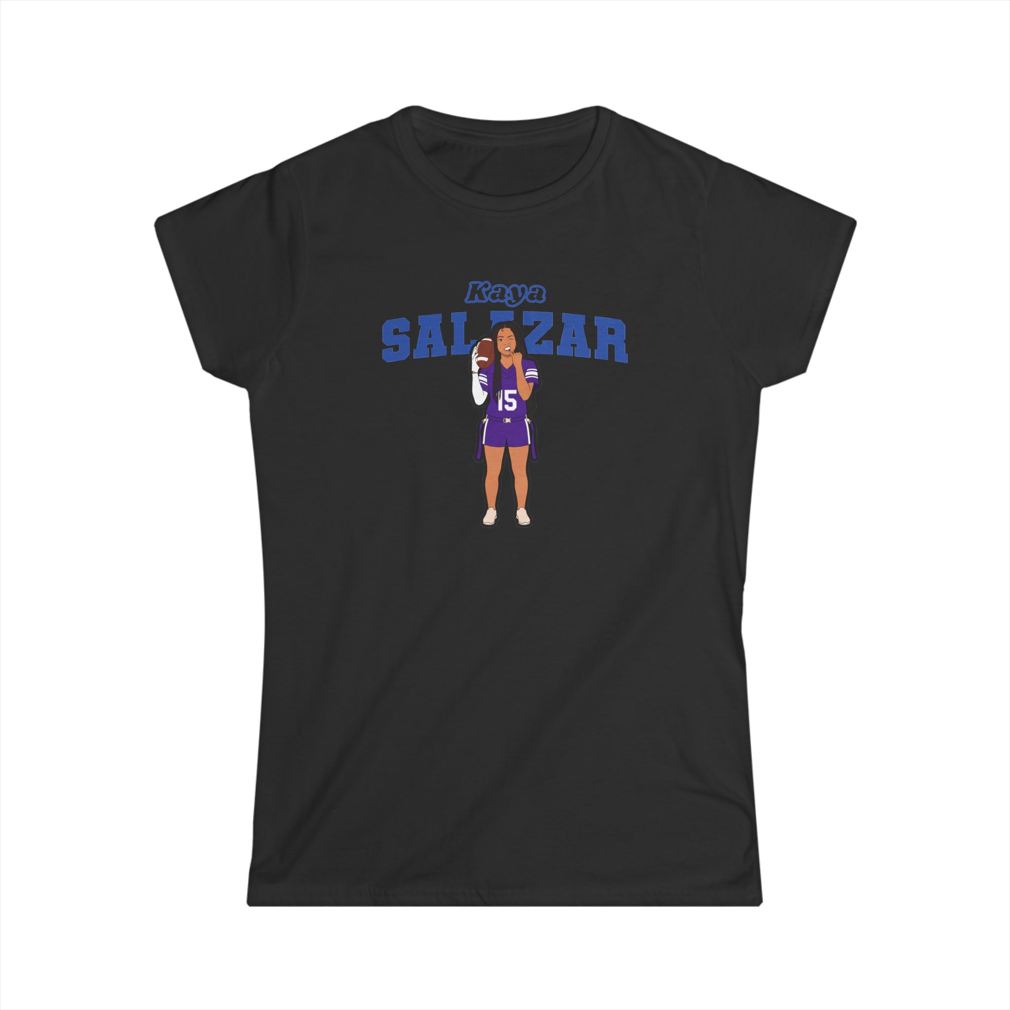 Women's Softstyle Tee — character_name_arch in Black
