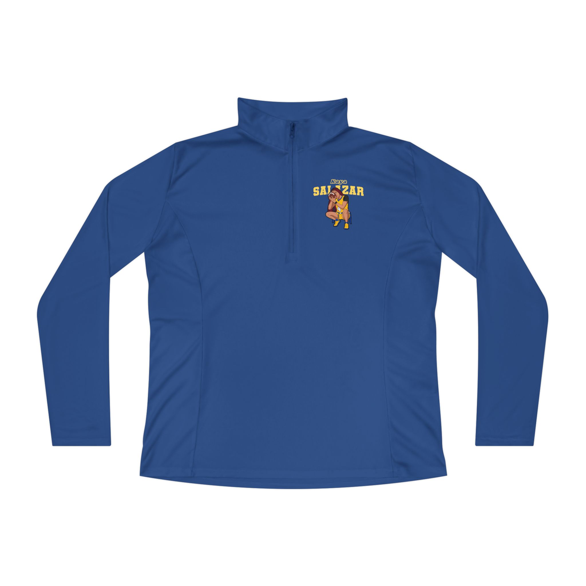 Women's Q-Zip Pullover — character_name_arch in Royal
