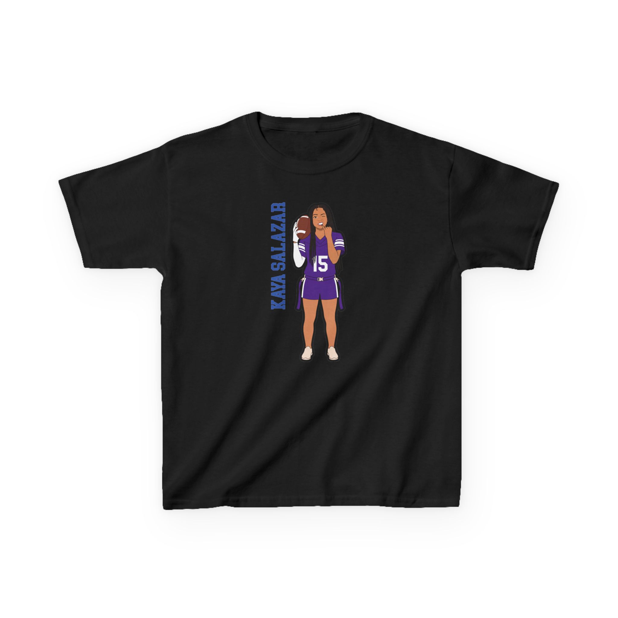 Youth Tee — character_name_vertical in Black