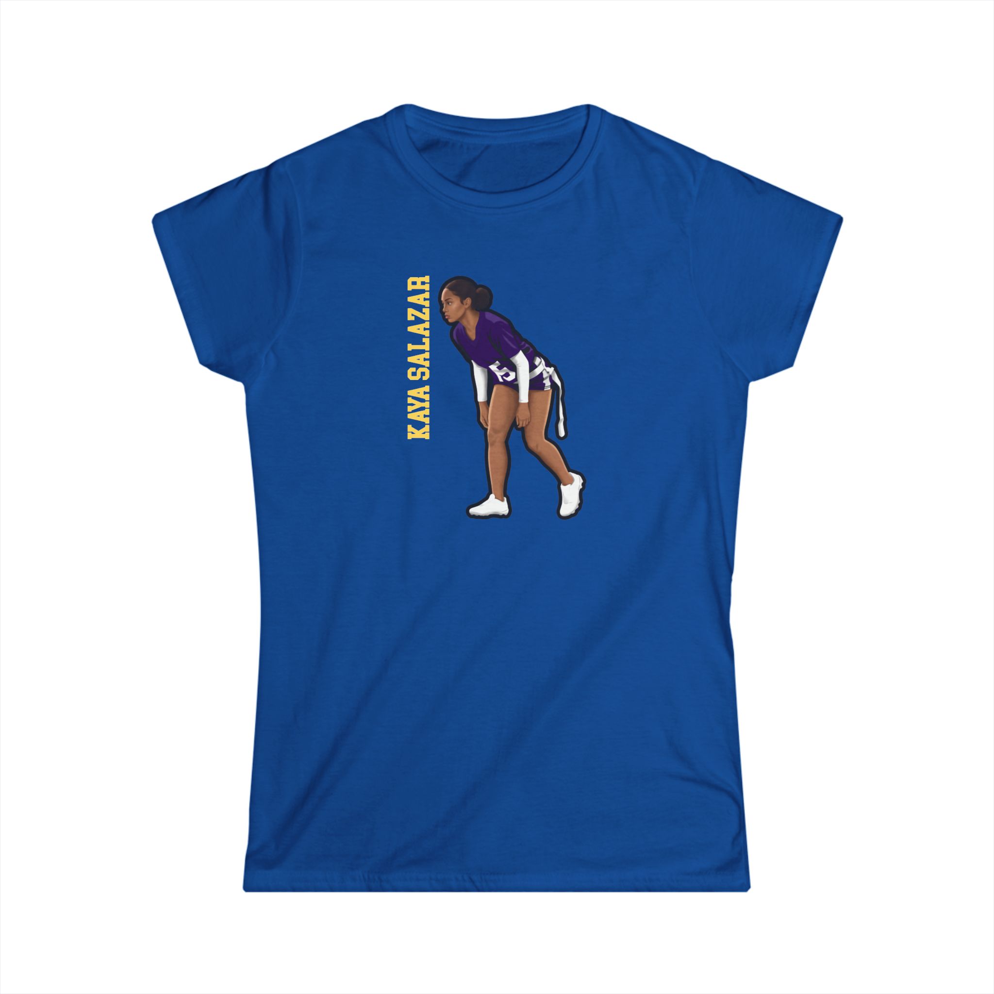 Women's Softstyle Tee — character_name_vertical in Royal