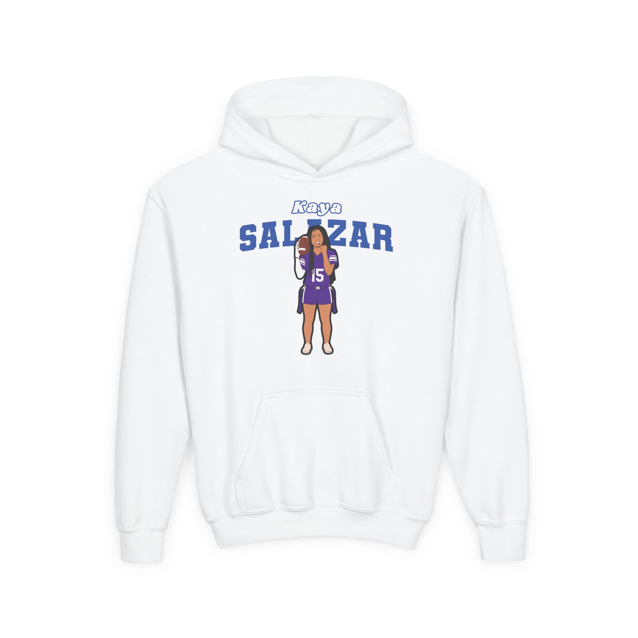 Youth Hoodie — character_name_arch in White