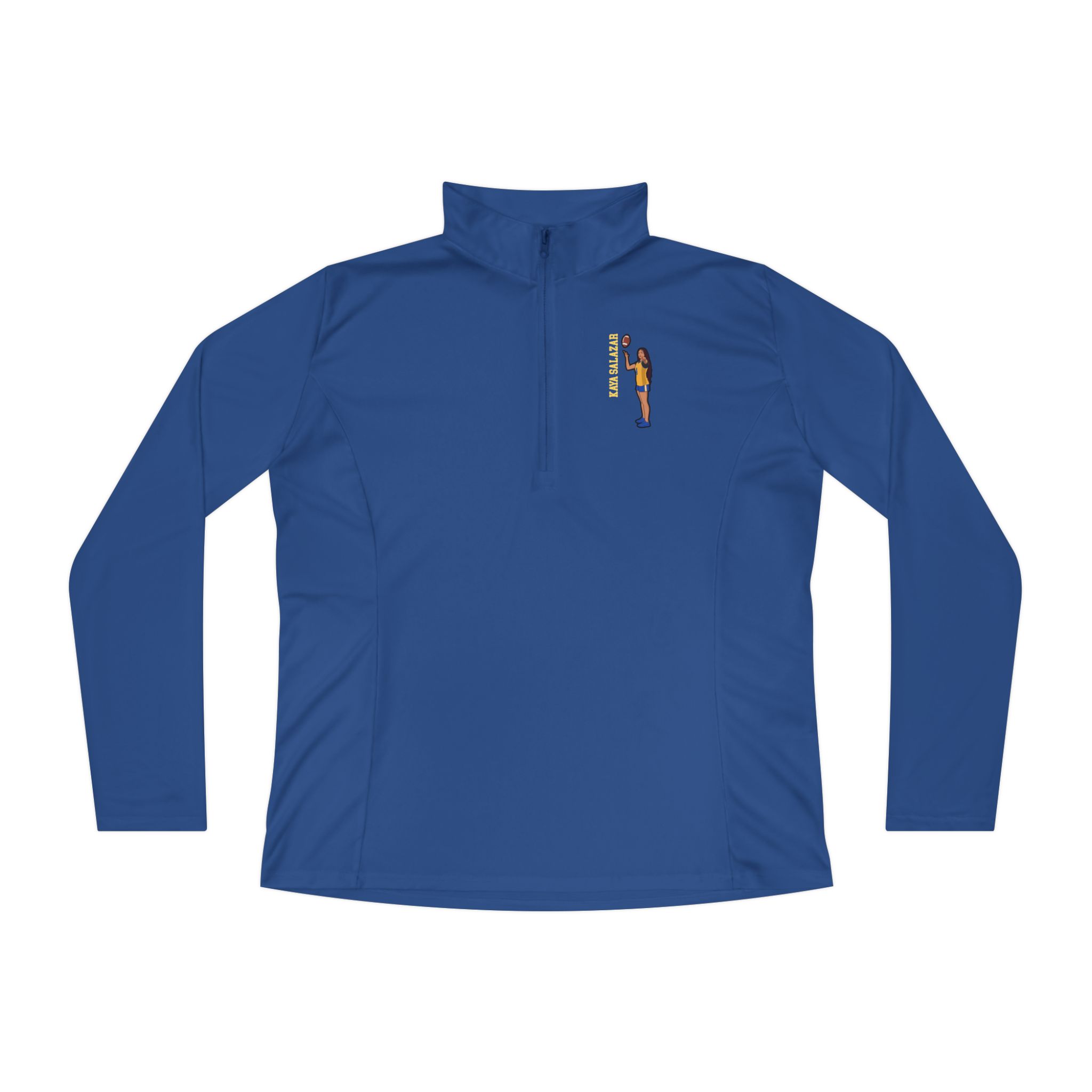 Women's Q-Zip Pullover — character_name_vertical in Royal