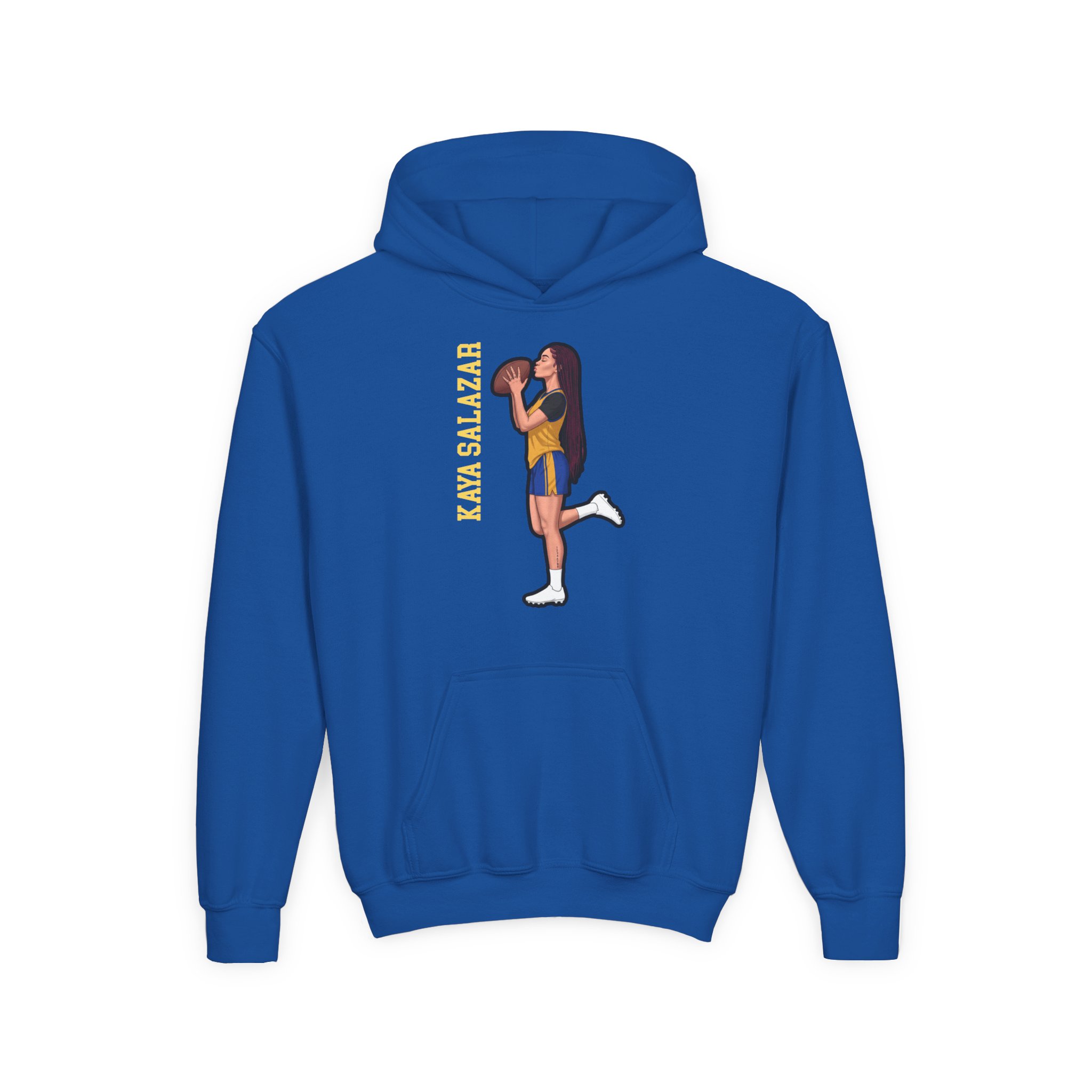 Youth Hoodie — character_name_vertical in Royal