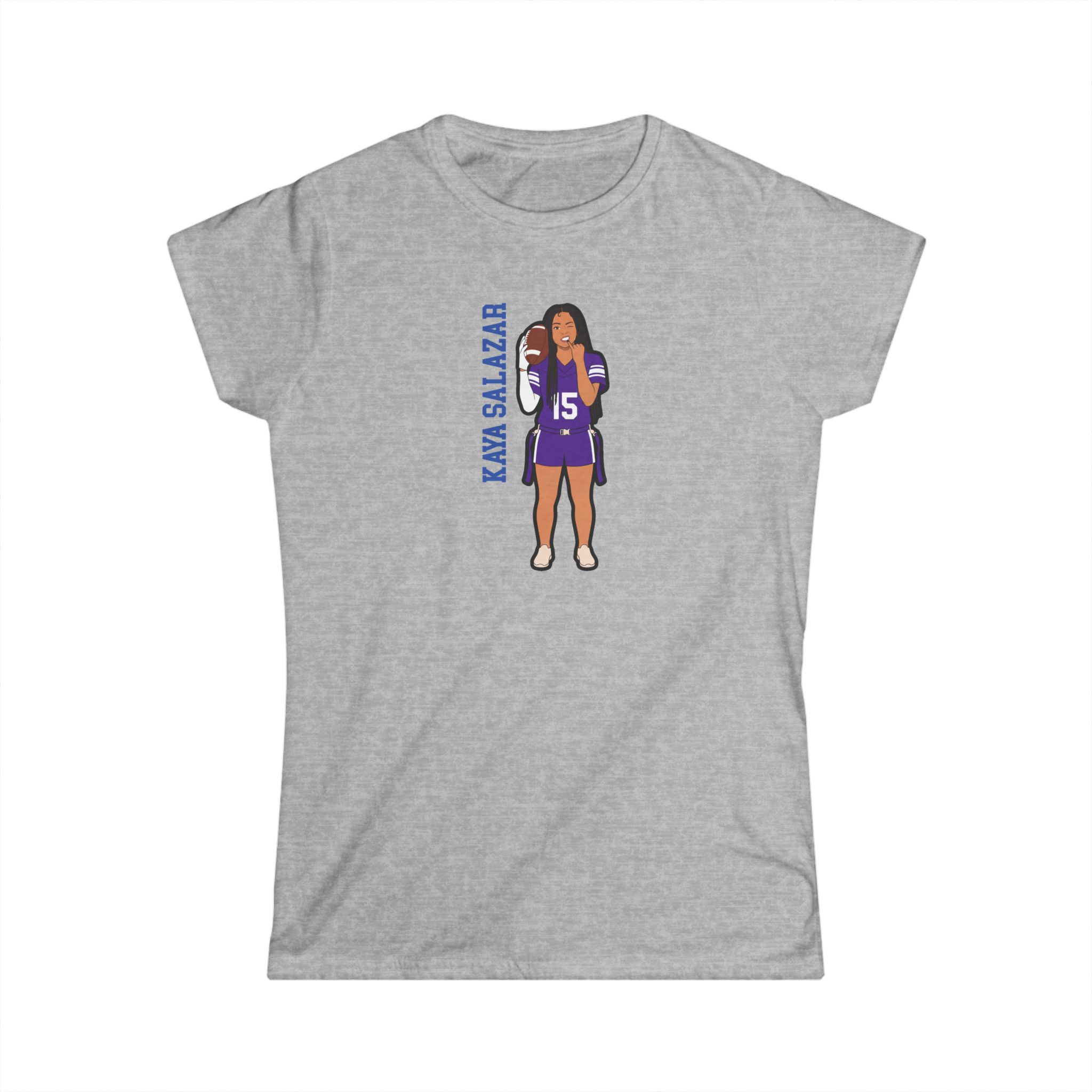 Women's Softstyle Tee — character_name_vertical in Grey