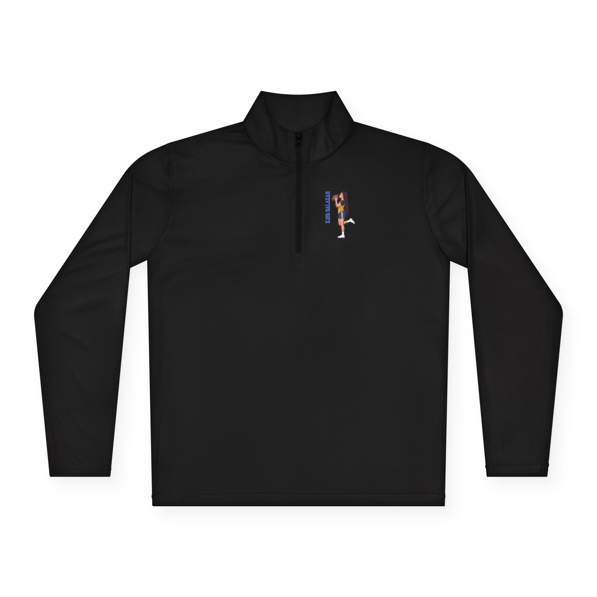 Q-Zip Pullover — character_name_vertical in Black