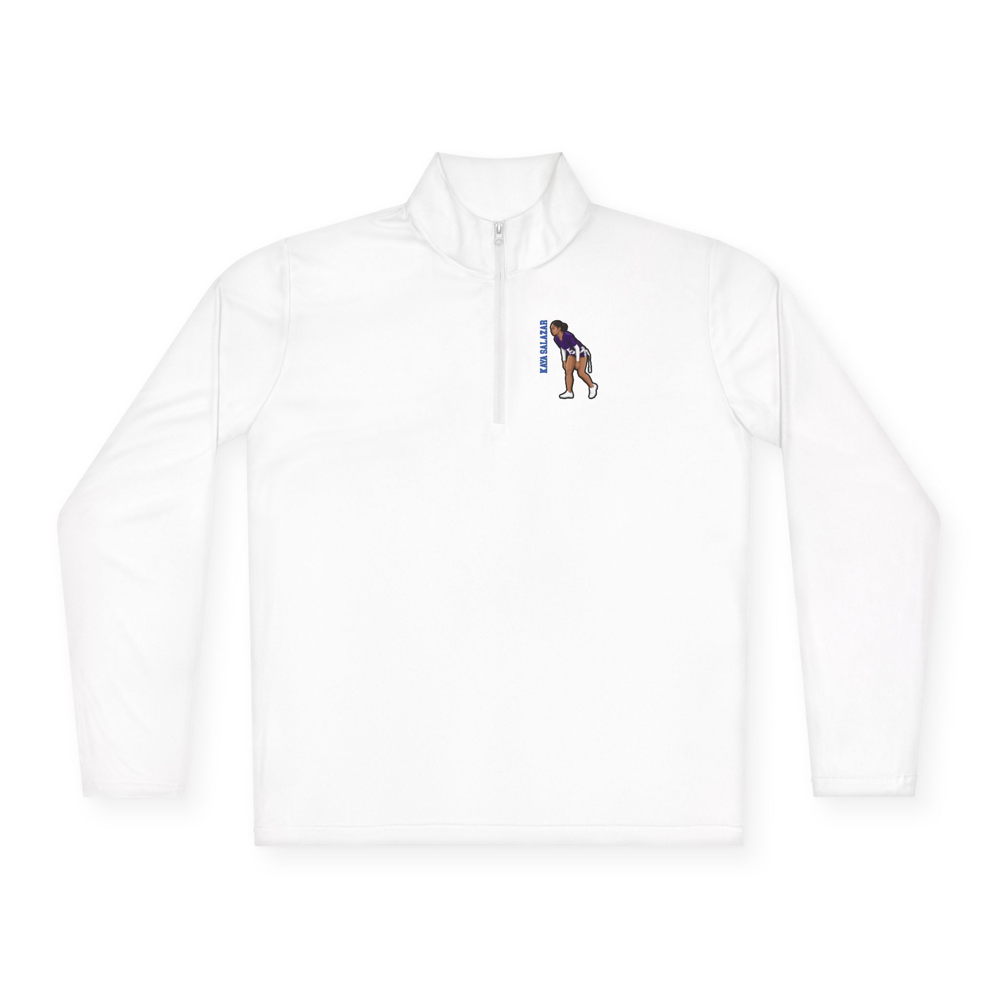 Q-Zip Pullover — character_name_vertical in White