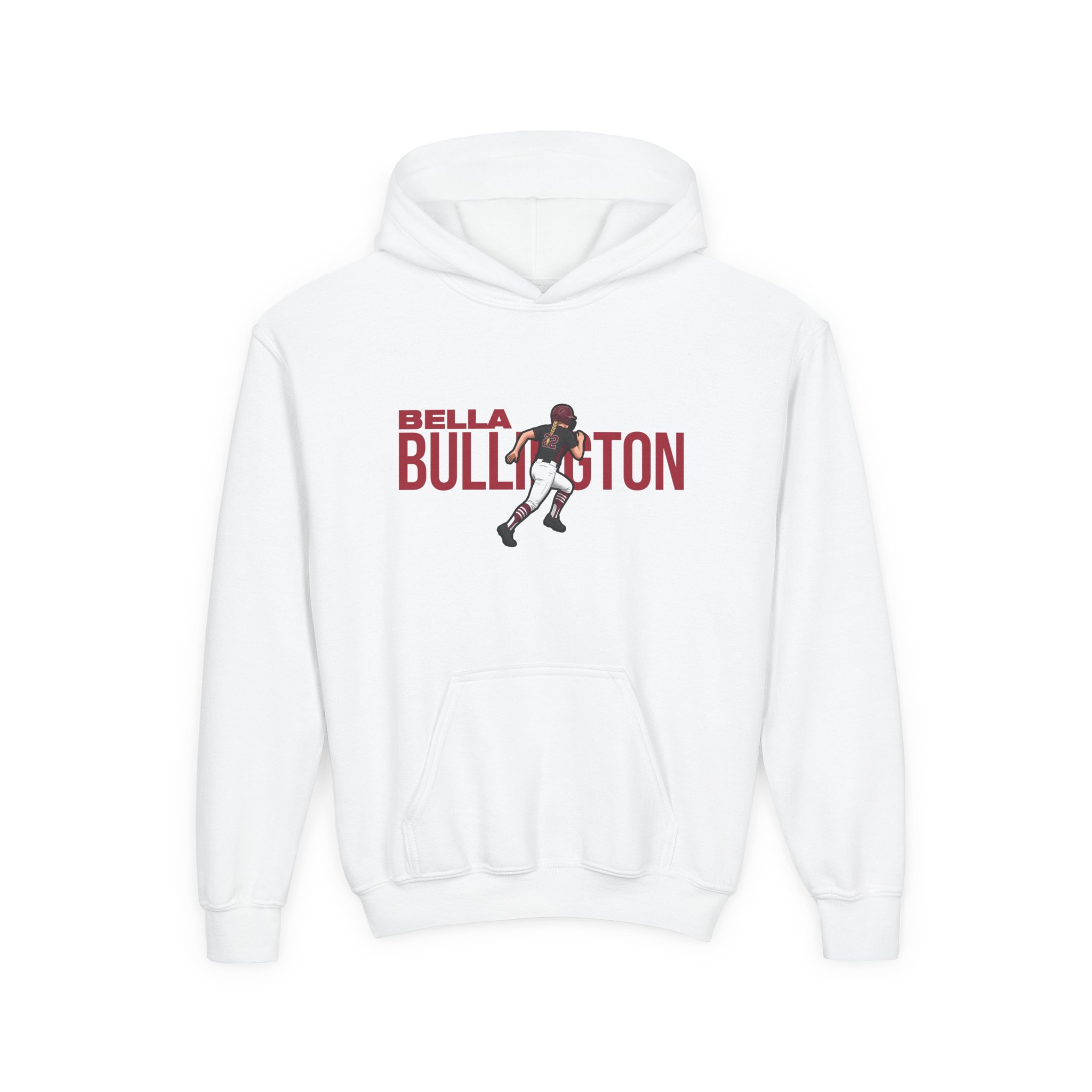 Youth Hoodie — character_player_name in White