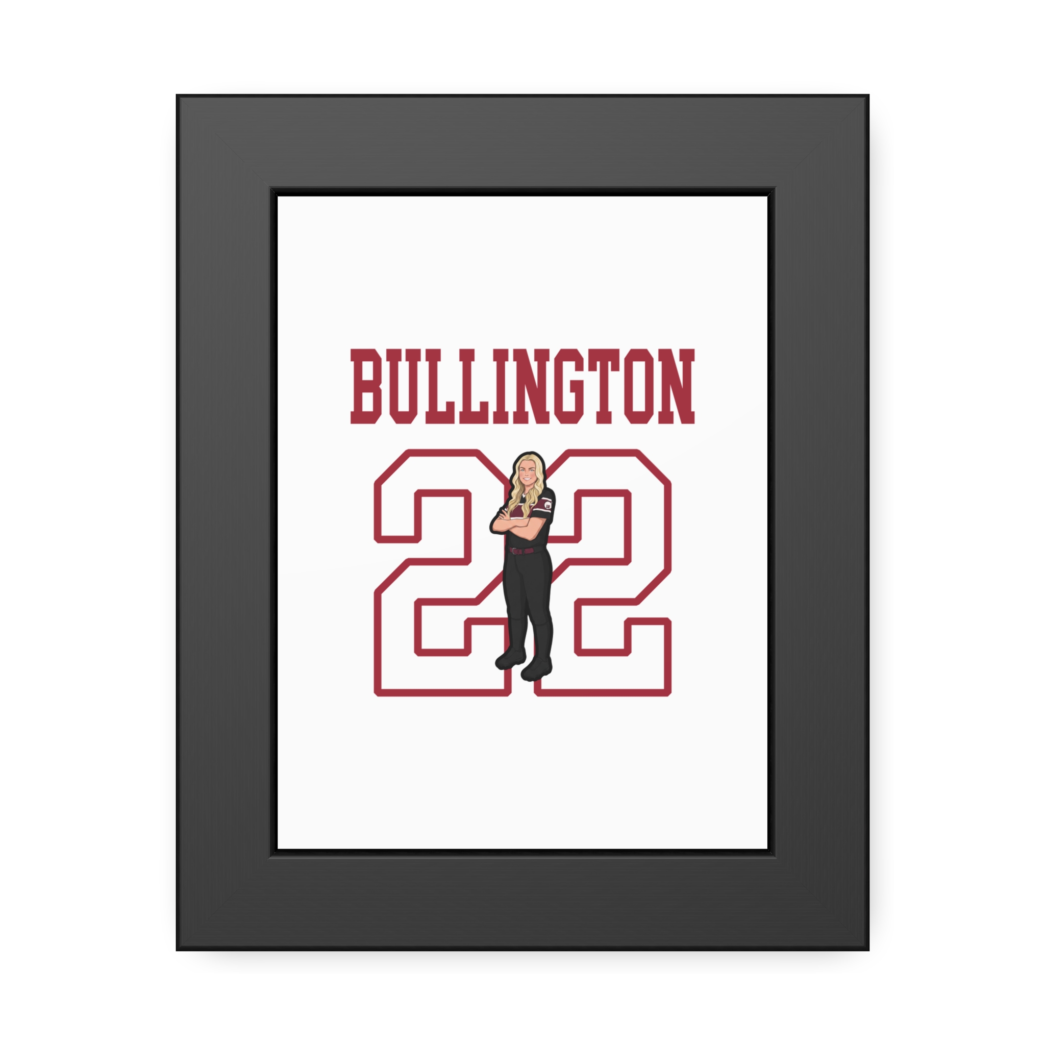Framed Poster — character_shirsey in Black