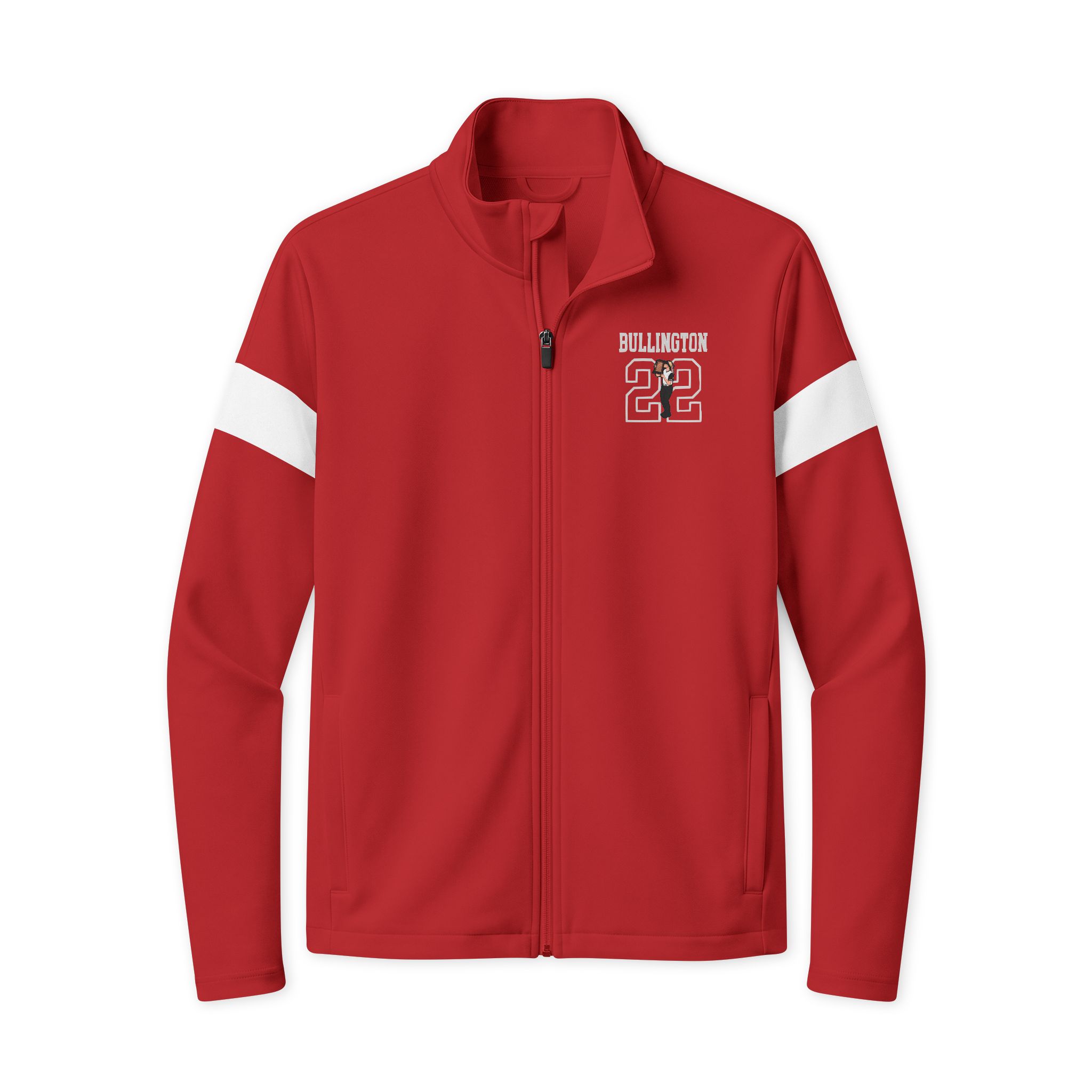 Travel Full-Zip Jacket — character_shirsey in Deep Red/ White