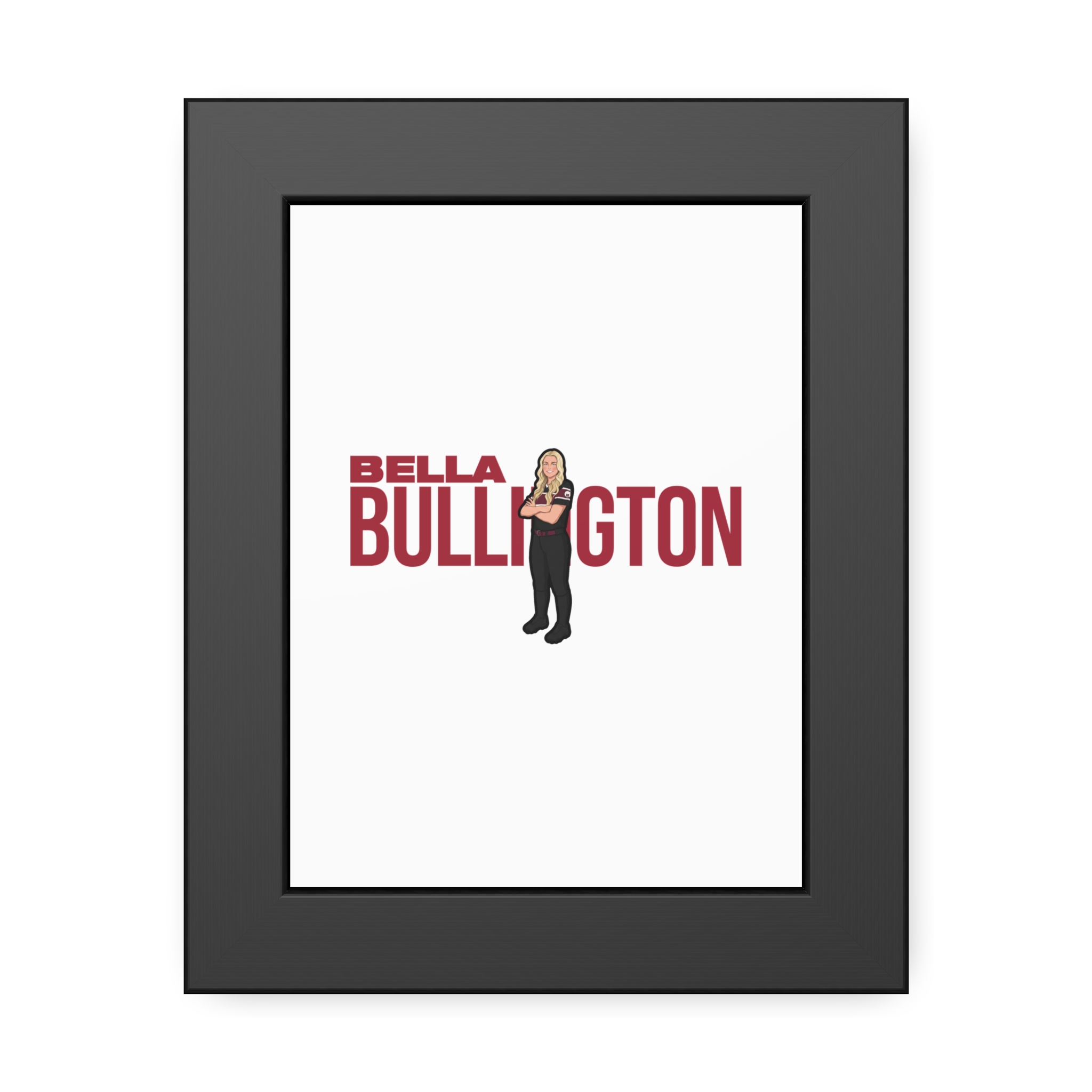 Framed Poster — character_player_name in Black