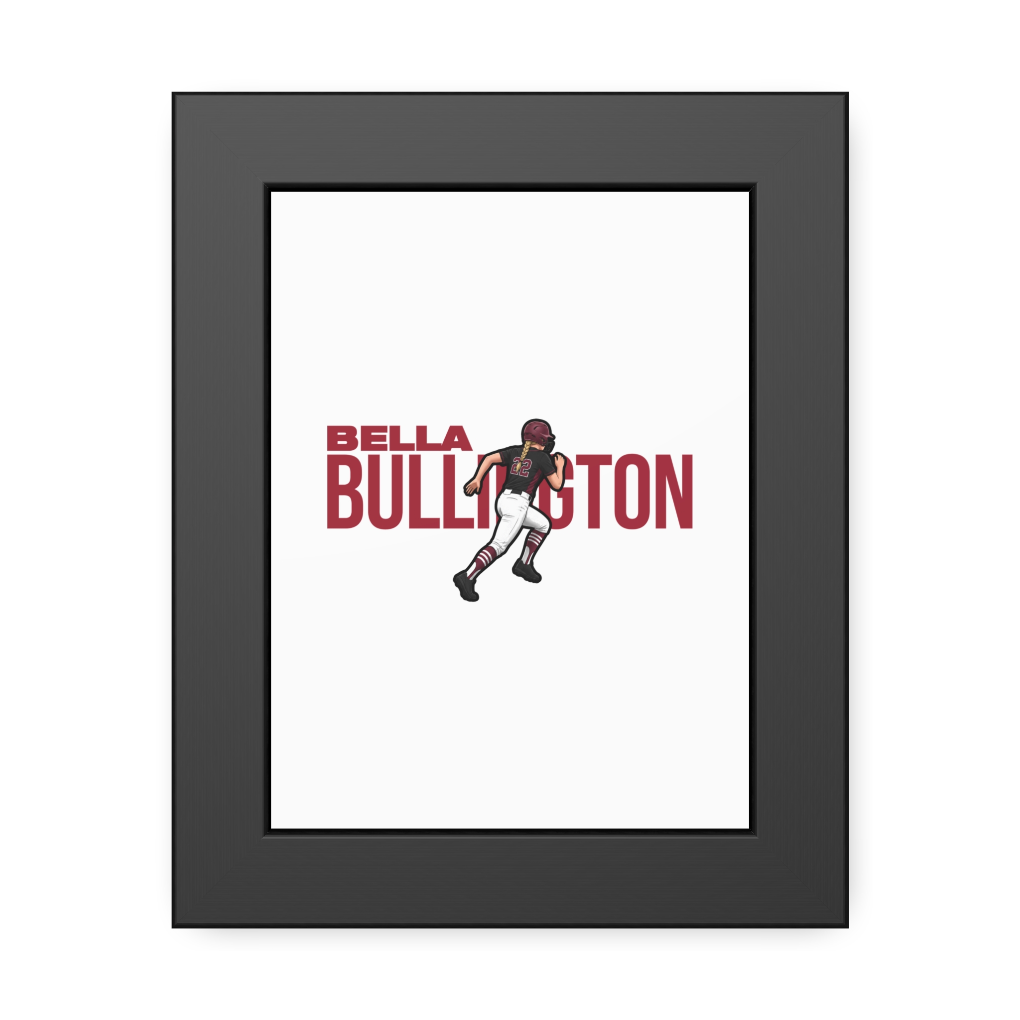 Framed Poster — character_player_name in Black