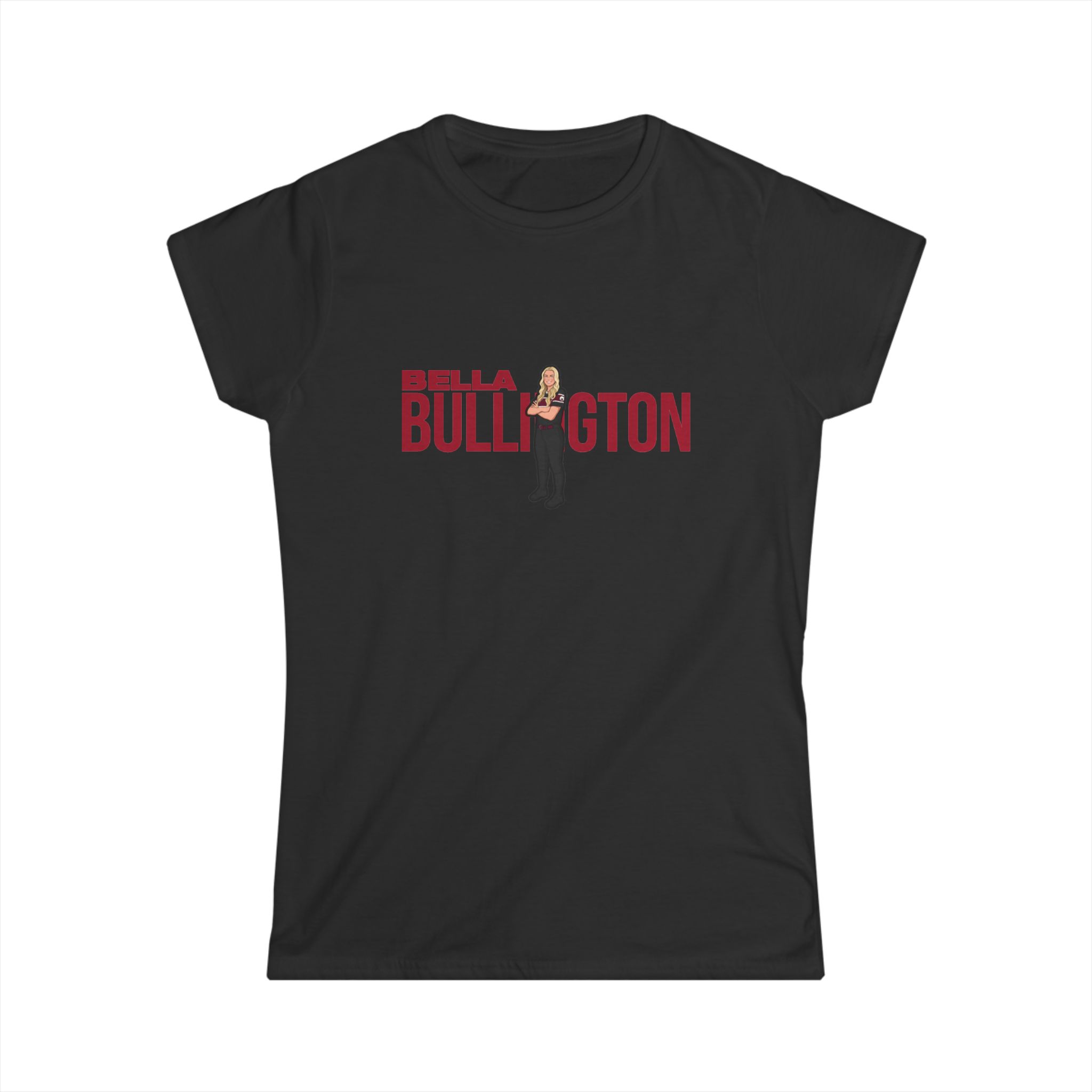 Women's Softstyle Tee — character_player_name in Black