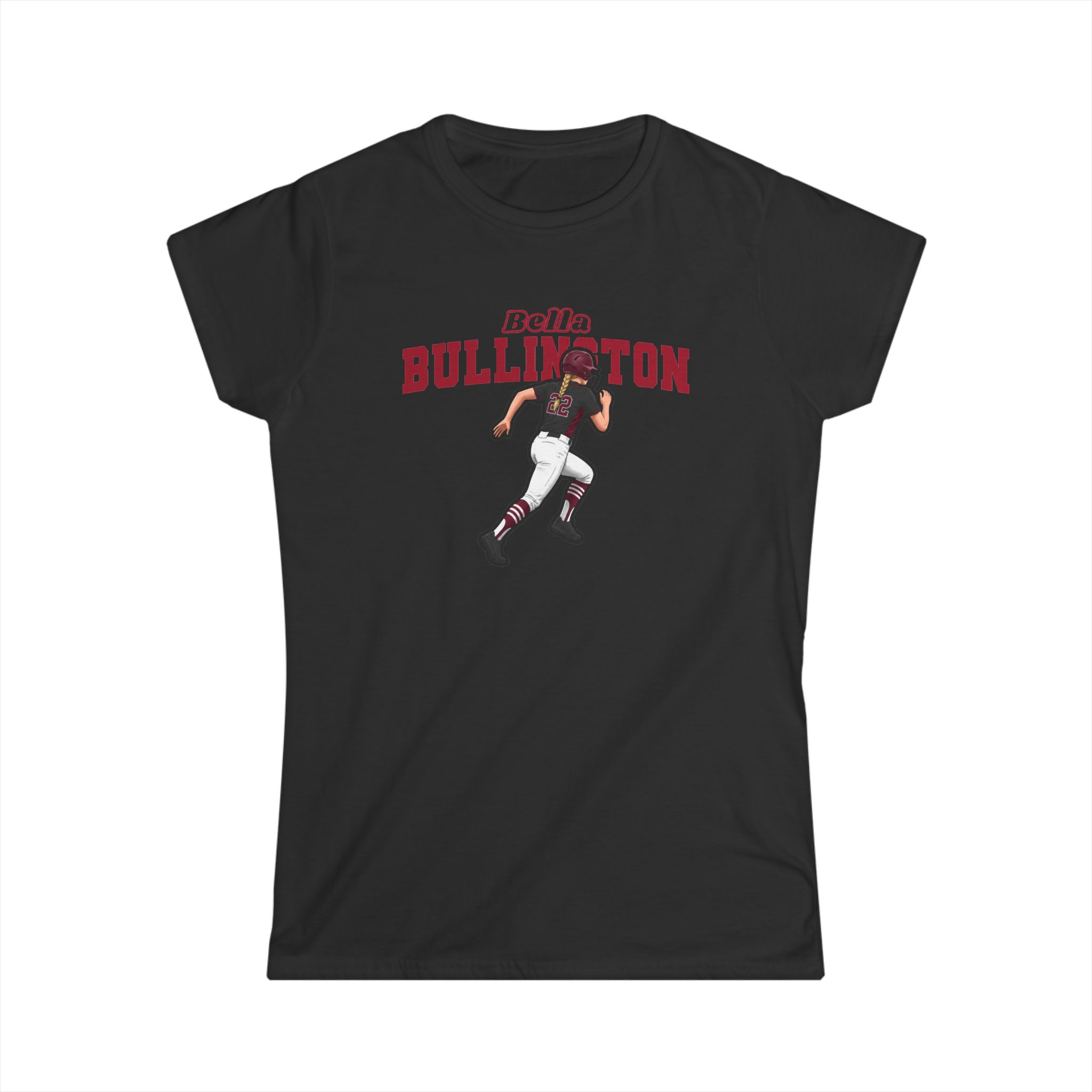 Women's Softstyle Tee — character_name_arch in Black