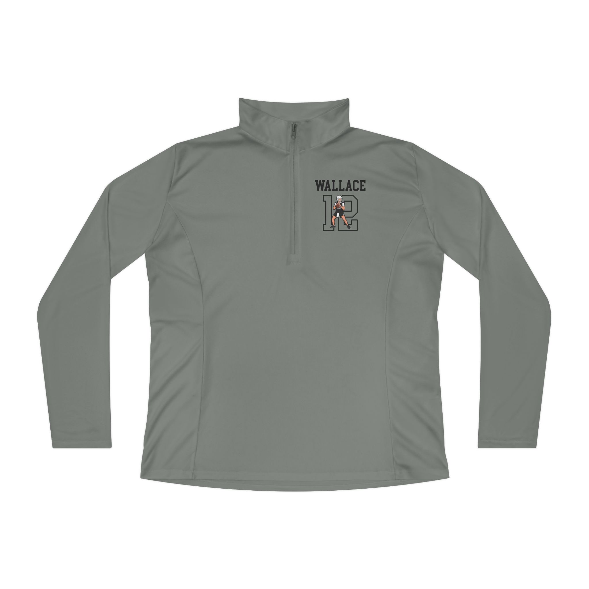 Women's Q-Zip Pullover — character_shirsey in Grey