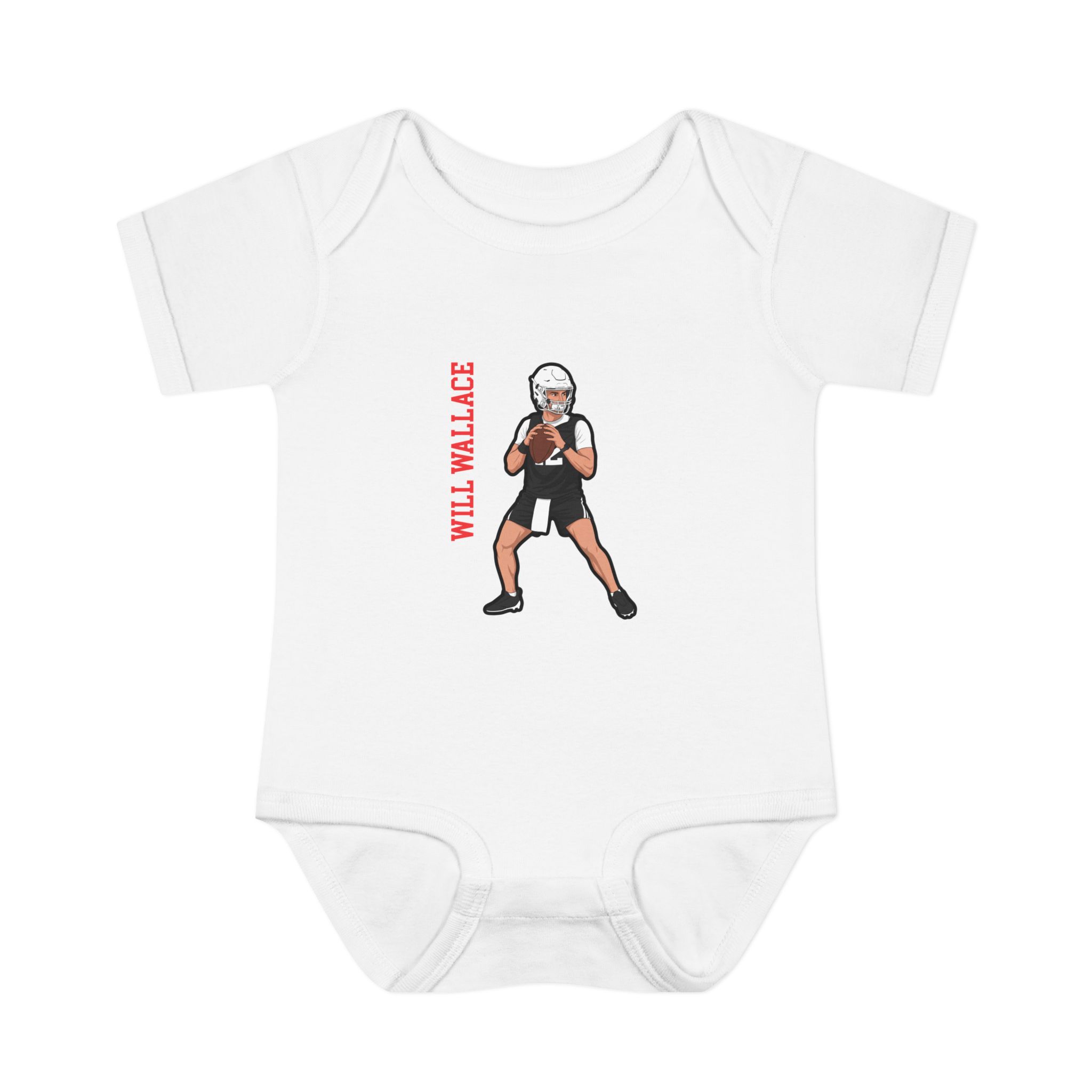 Baby Onesie — character_name_vertical in White