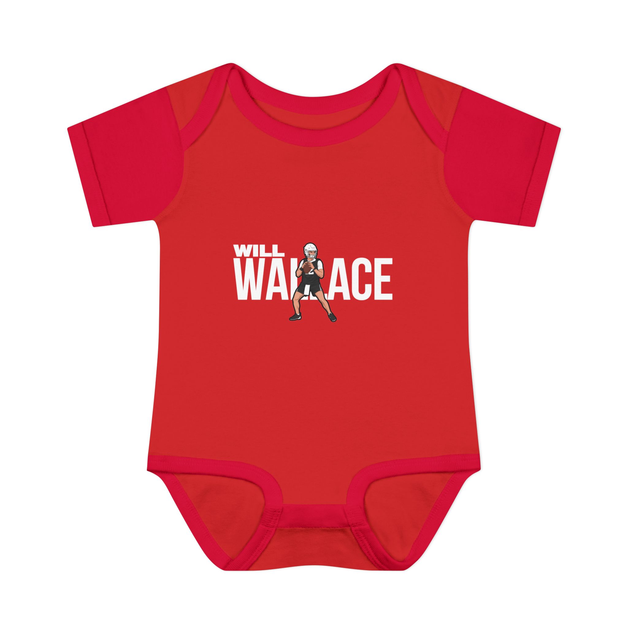 Baby Onesie — character_player_name in Red
