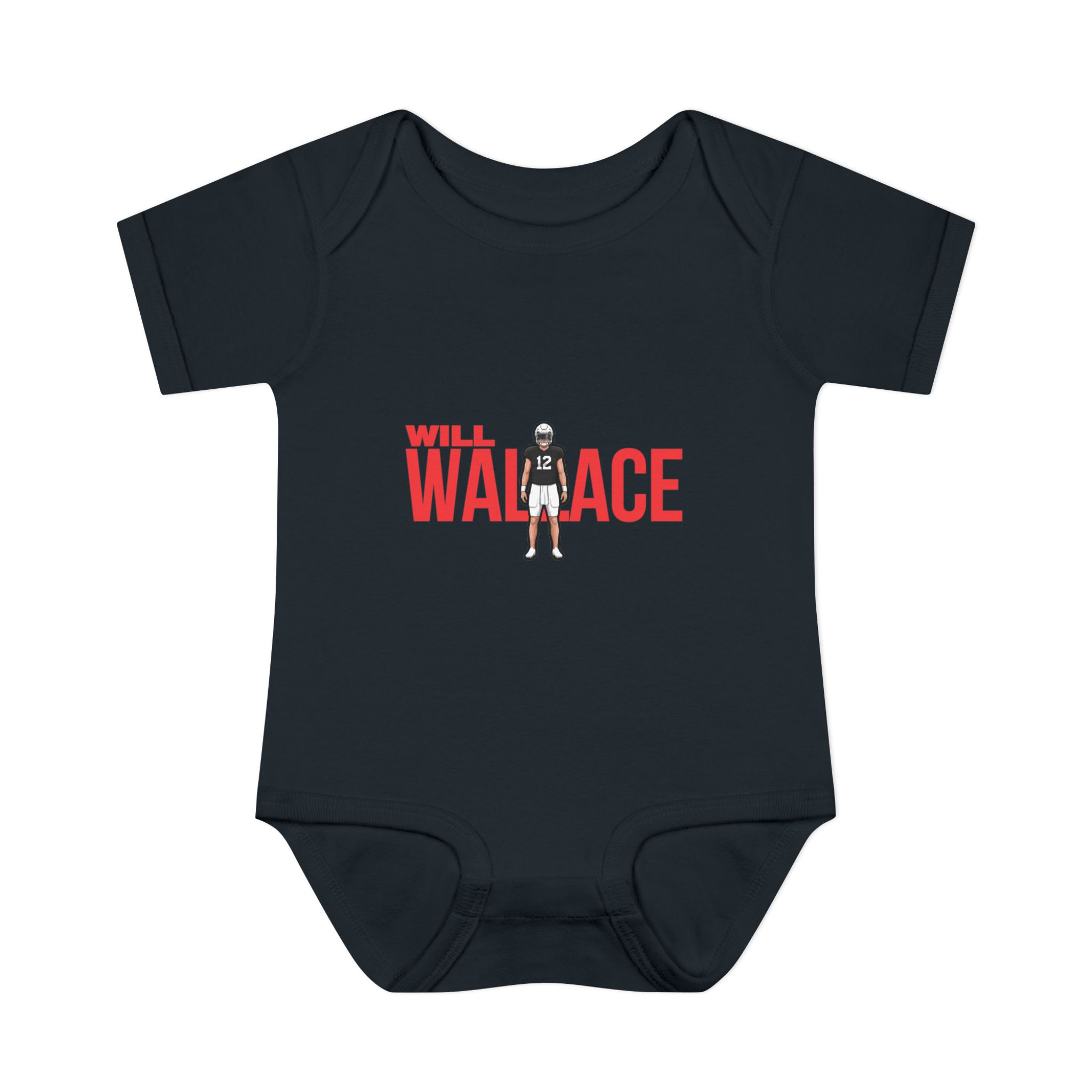 Baby Onesie — character_player_name in Black