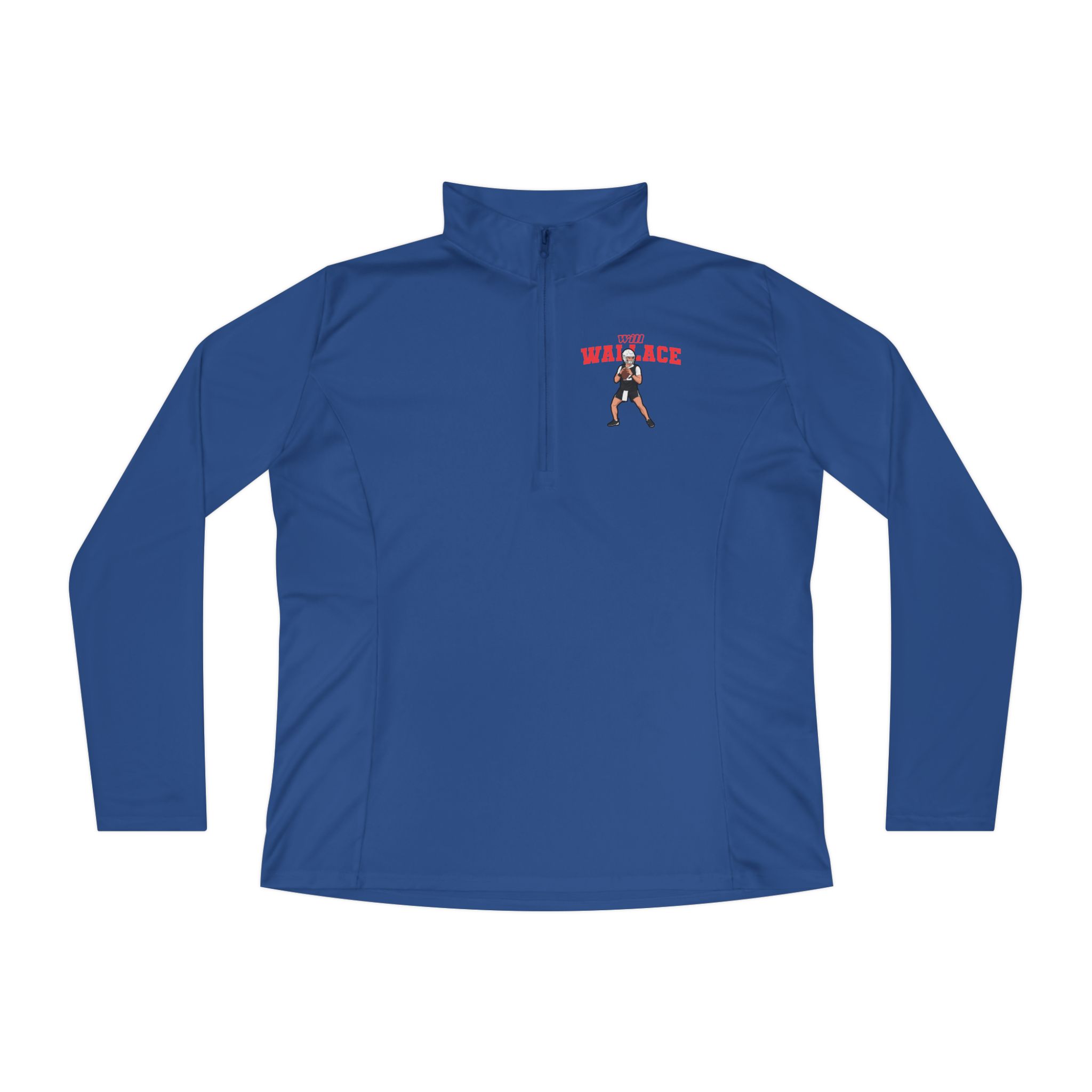 Women's Q-Zip Pullover — character_name_arch in Royal