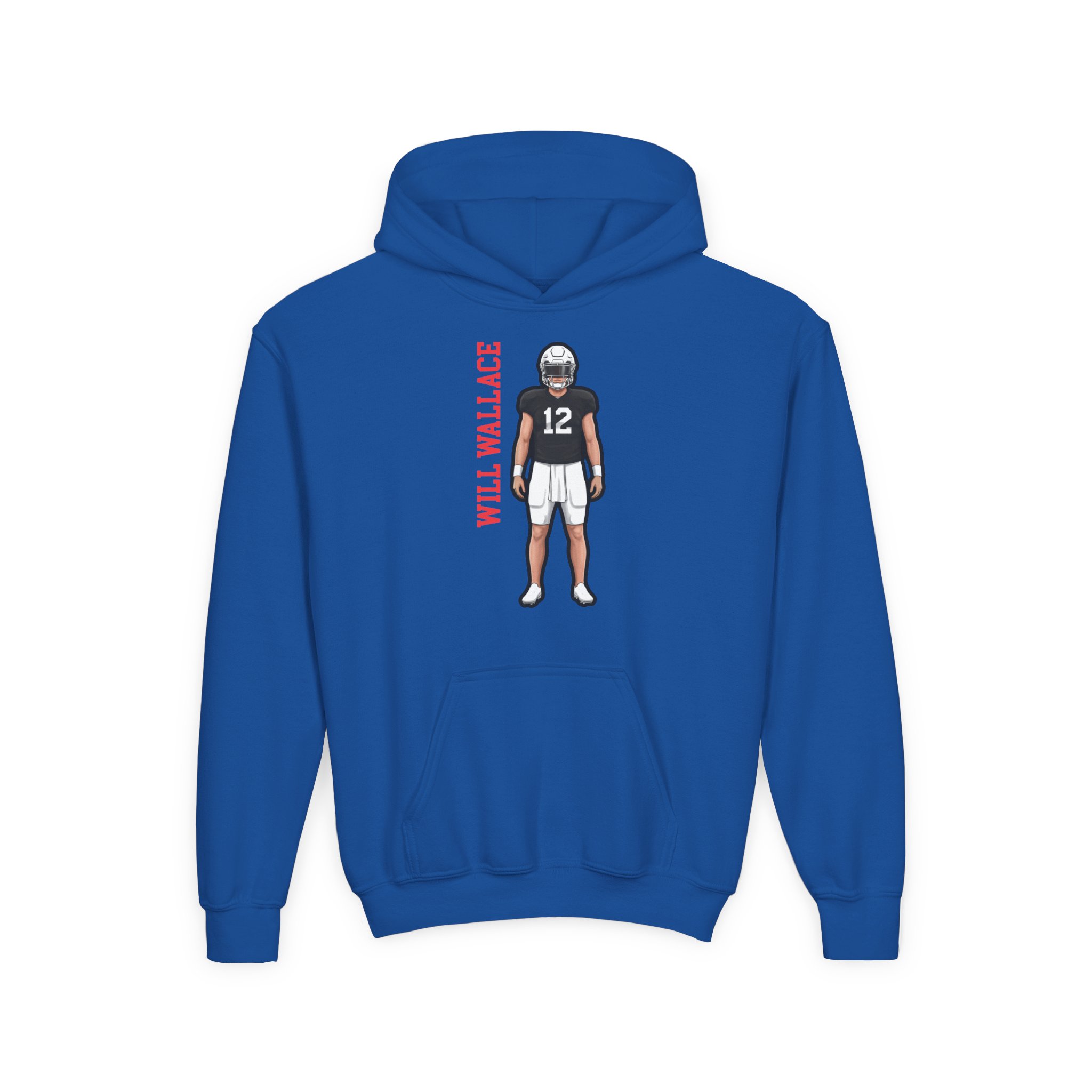 Youth Hoodie — character_name_vertical in Royal