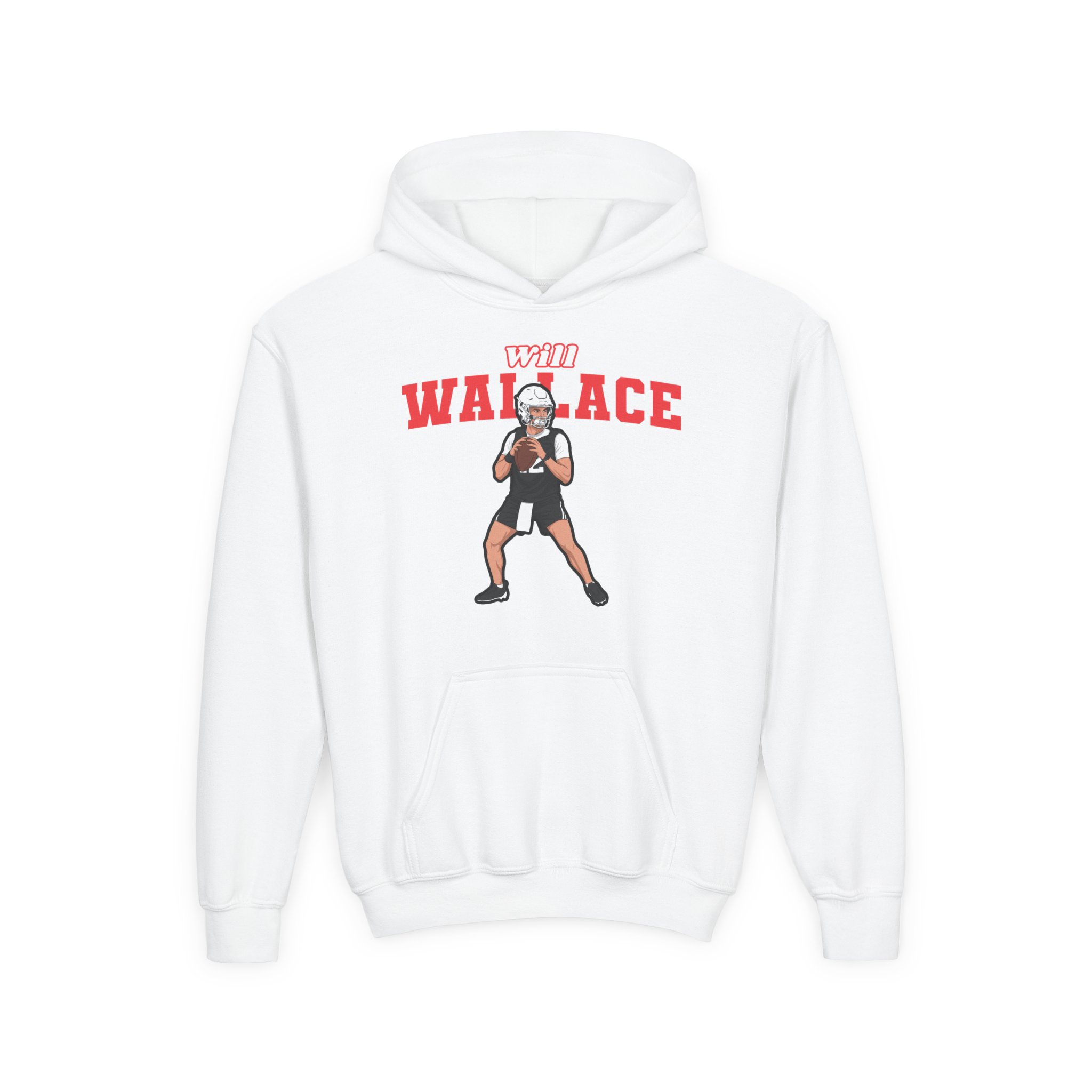 Youth Hoodie — character_name_arch in White