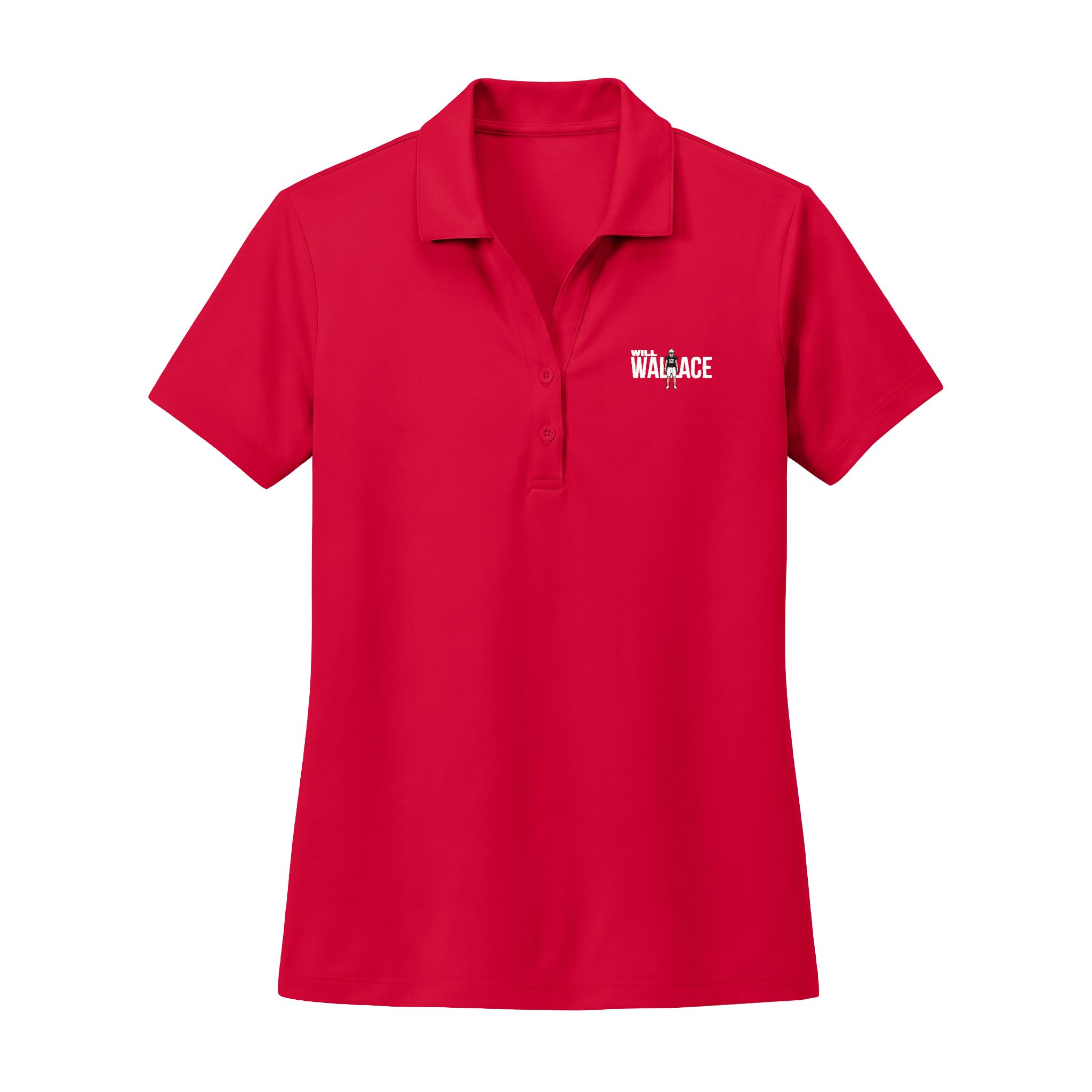 Women's Polo — character_player_name in Red