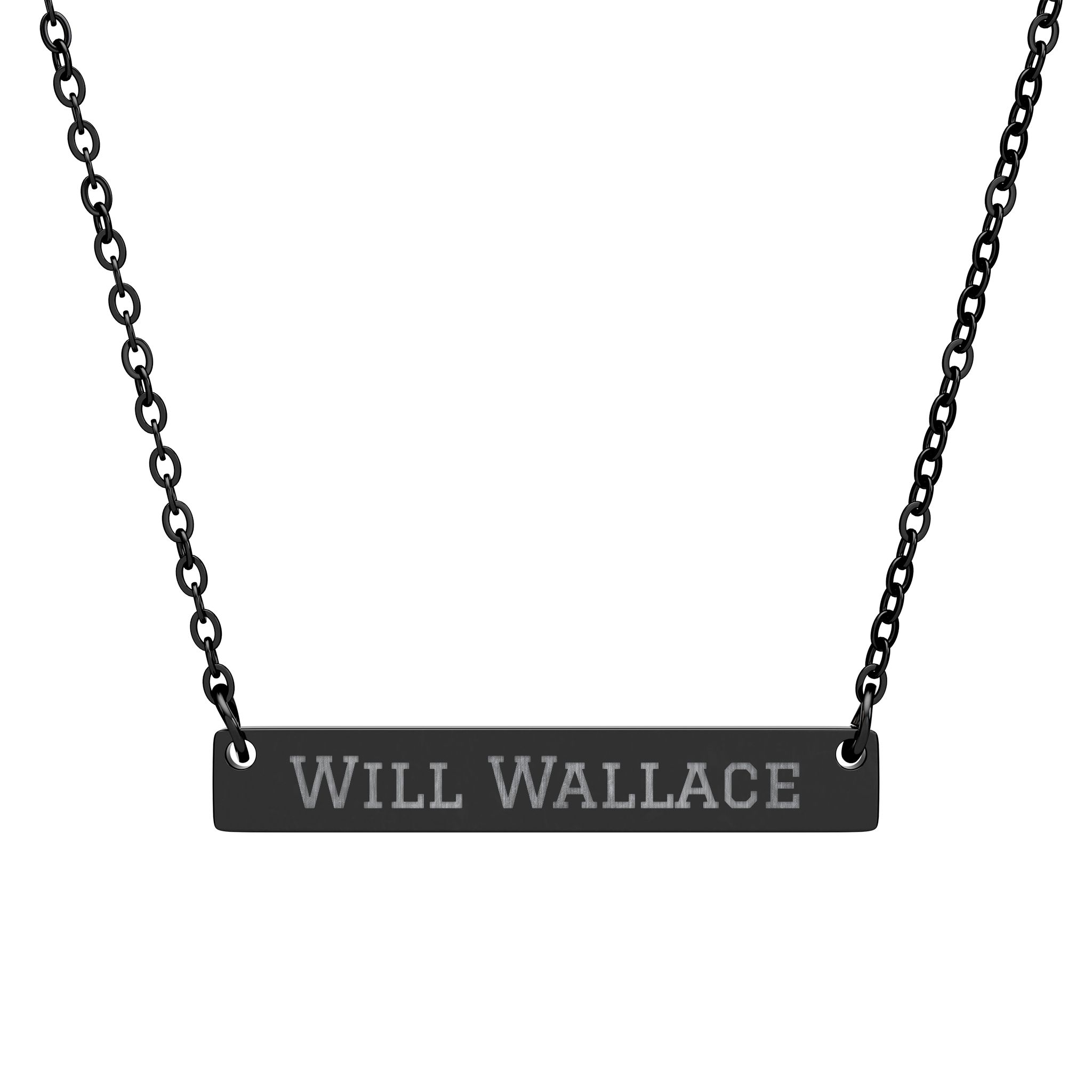 Engraved Bar Necklace — Classic in Black