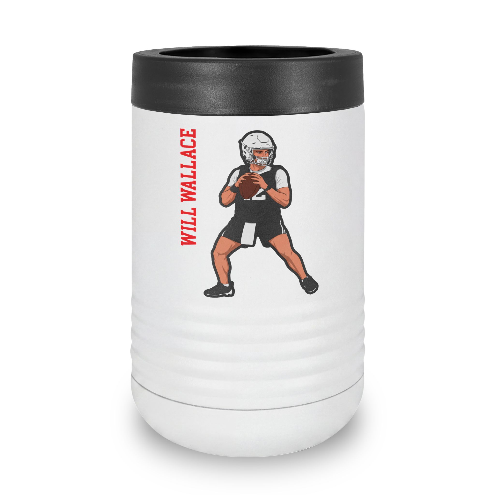 Stainless Can Cooler — character_name_vertical in White