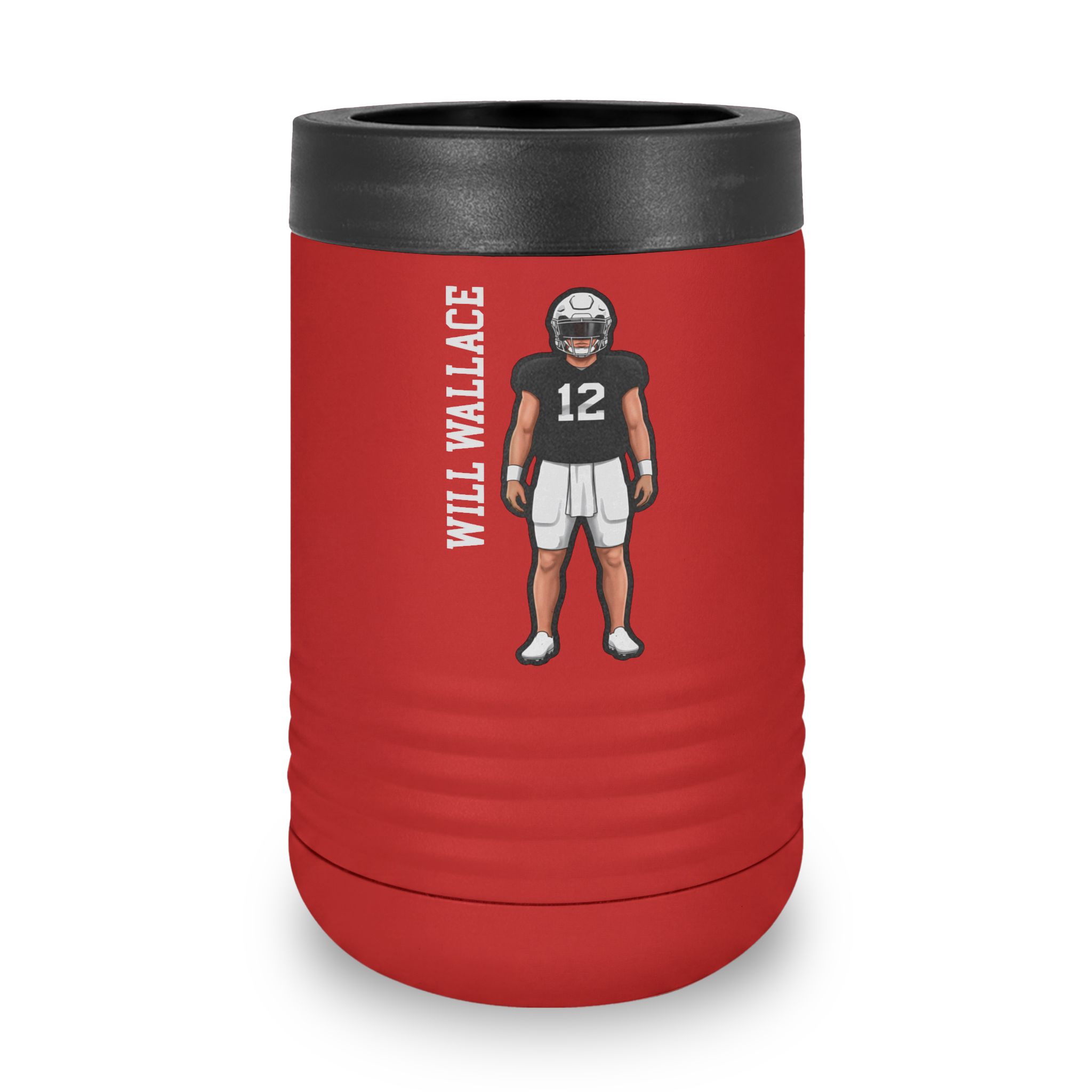 Stainless Can Cooler — character_name_vertical in Red