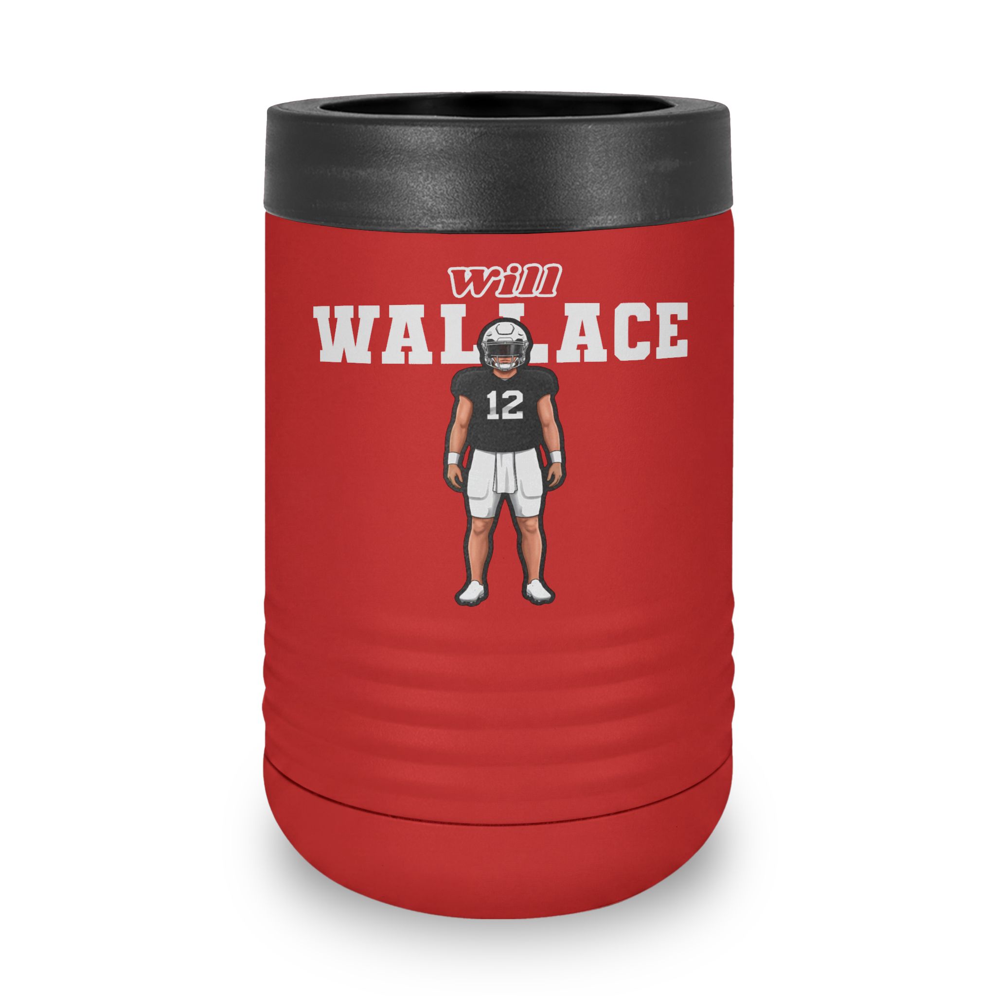 Stainless Can Cooler — character_name_arch in Red