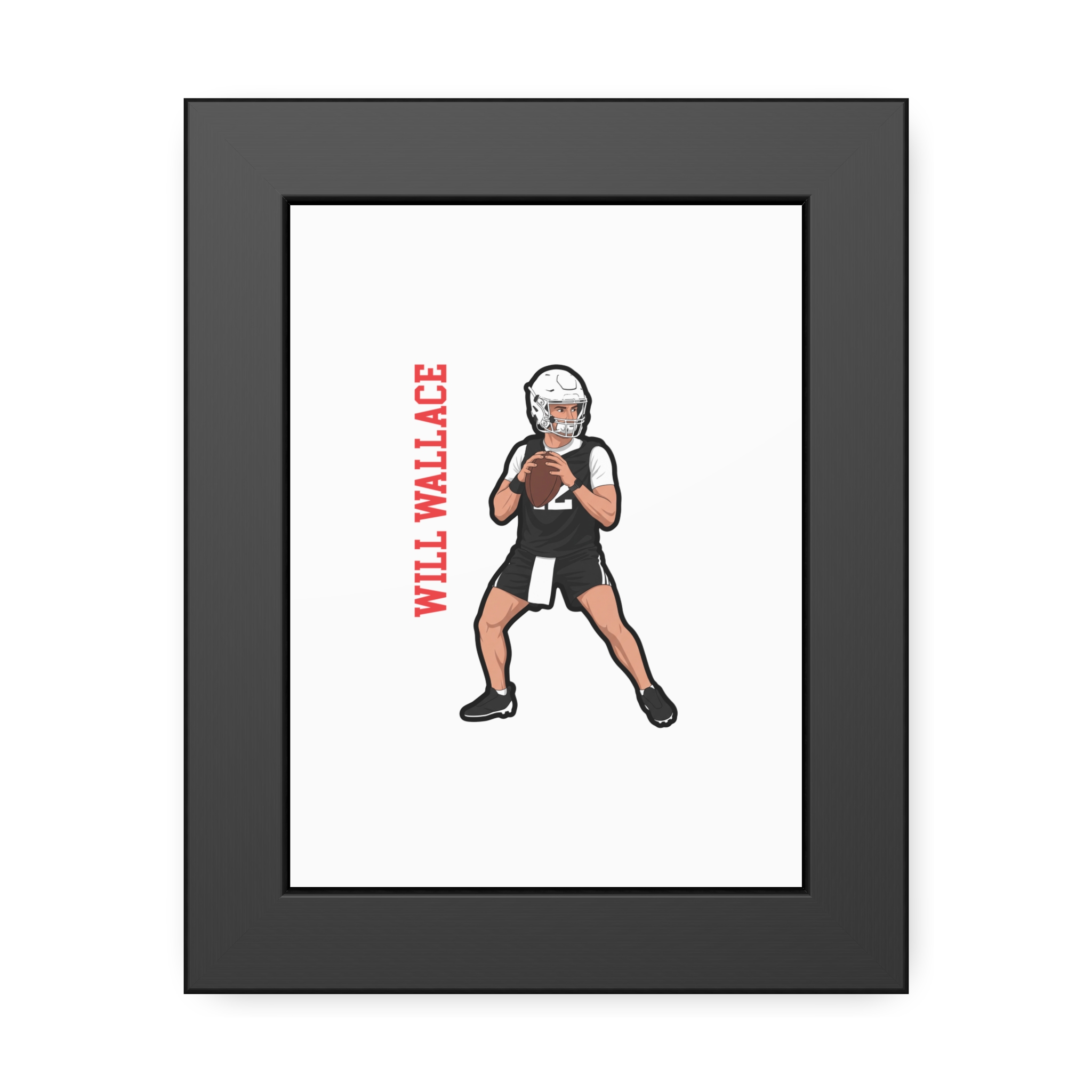 Framed Poster — character_name_vertical in Black