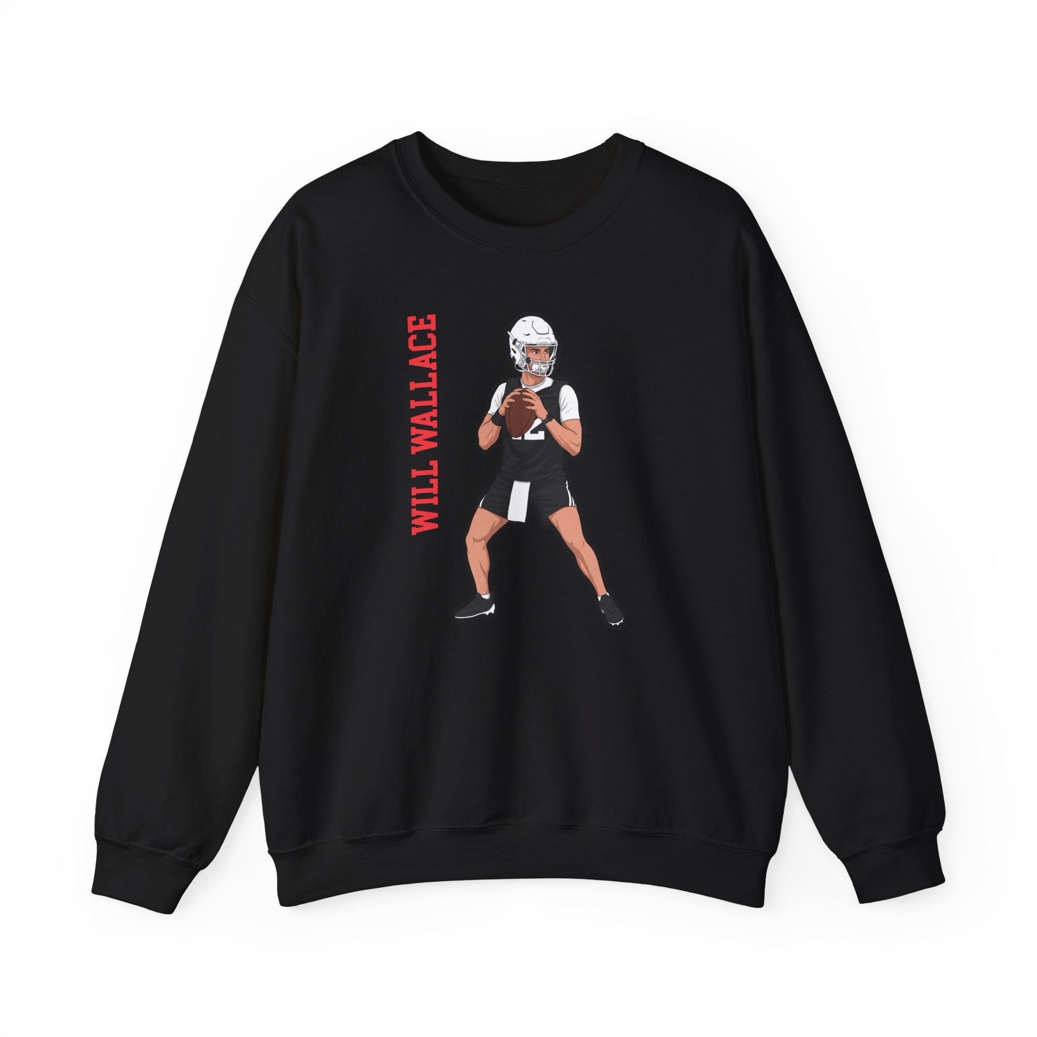Crewneck Sweatshirt — character_name_vertical in Black