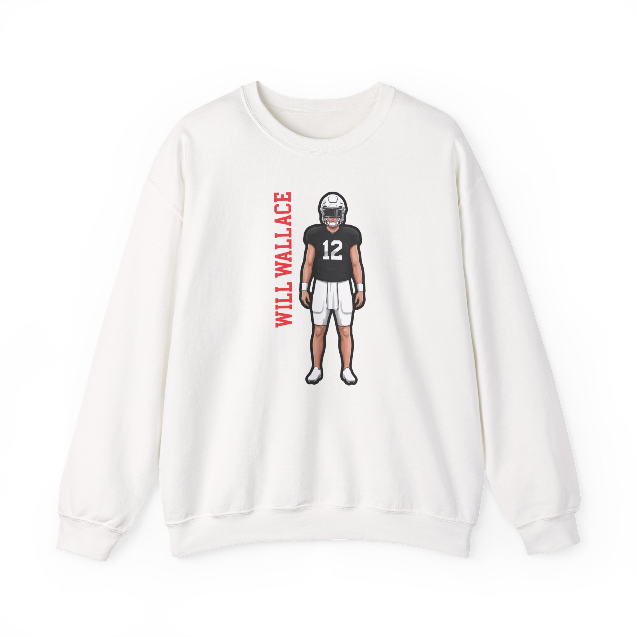 Crewneck Sweatshirt — character_name_vertical in White