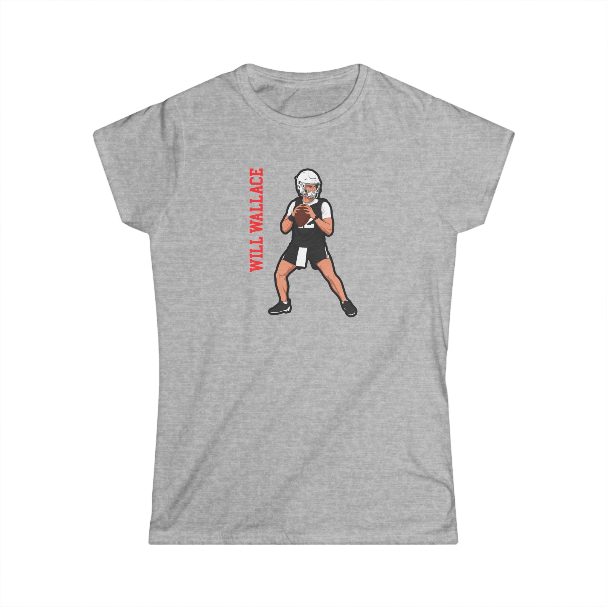 Women's Softstyle Tee — character_name_vertical in Grey
