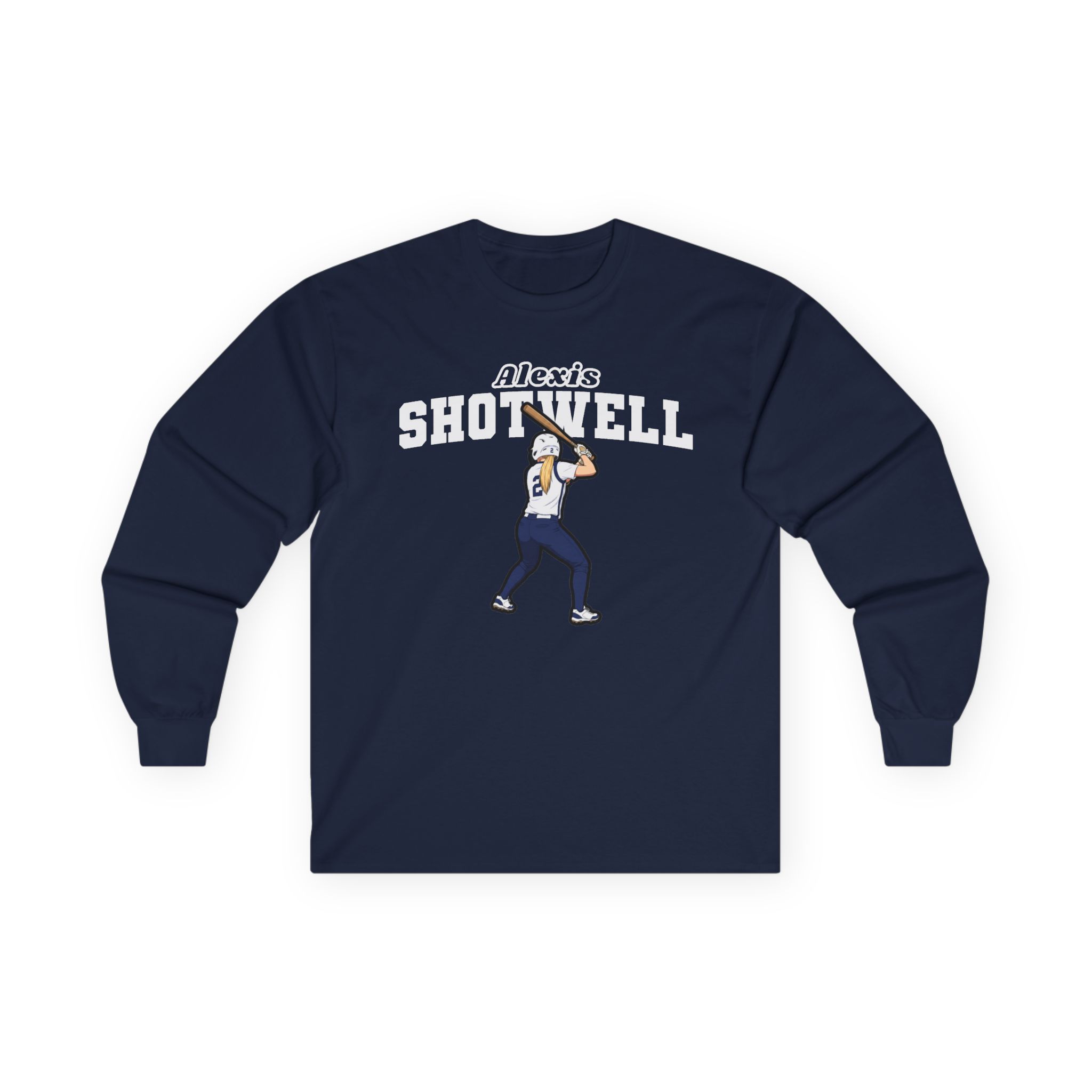 Long Sleeve Tee — character_name_arch in Navy