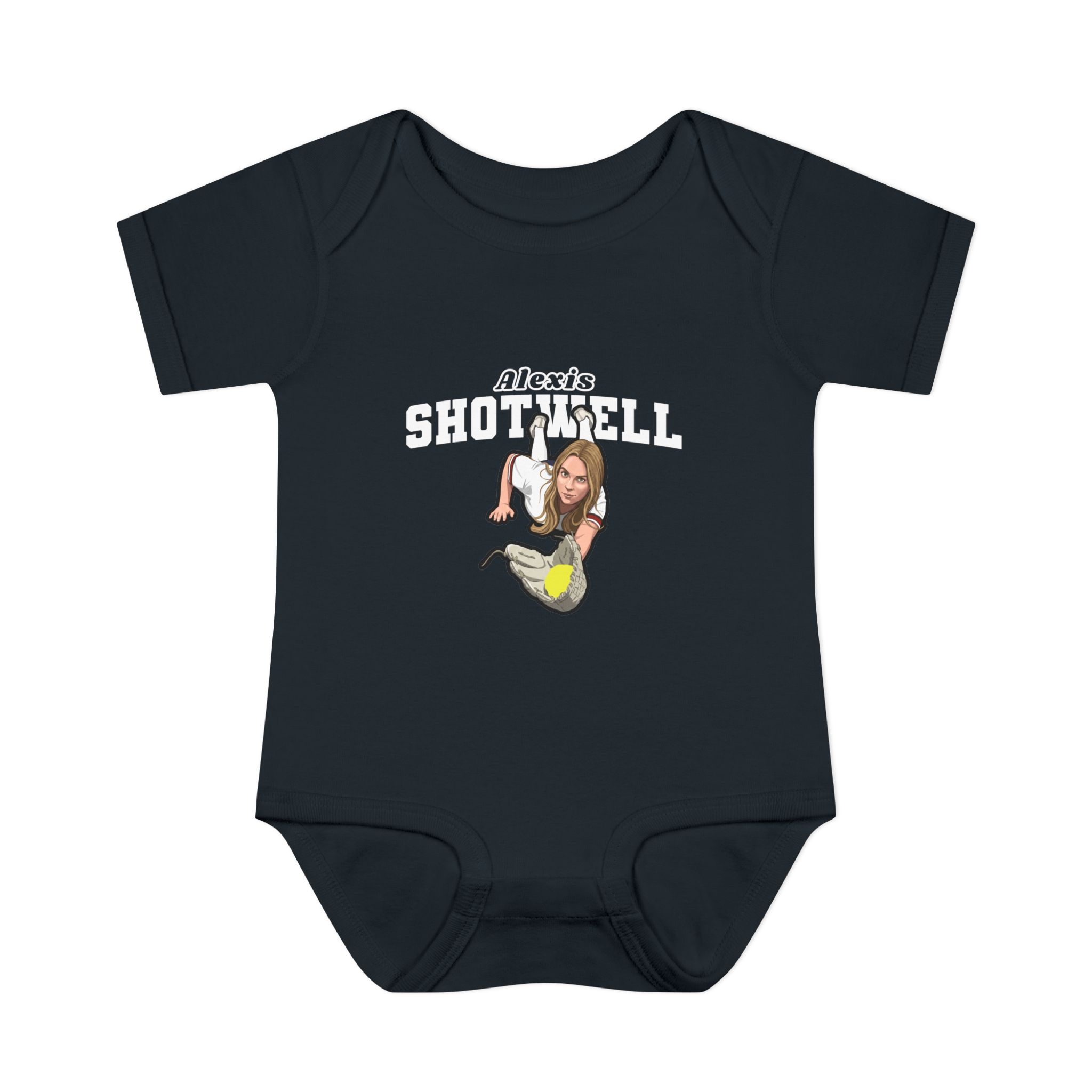 Baby Onesie — character_name_arch in Black