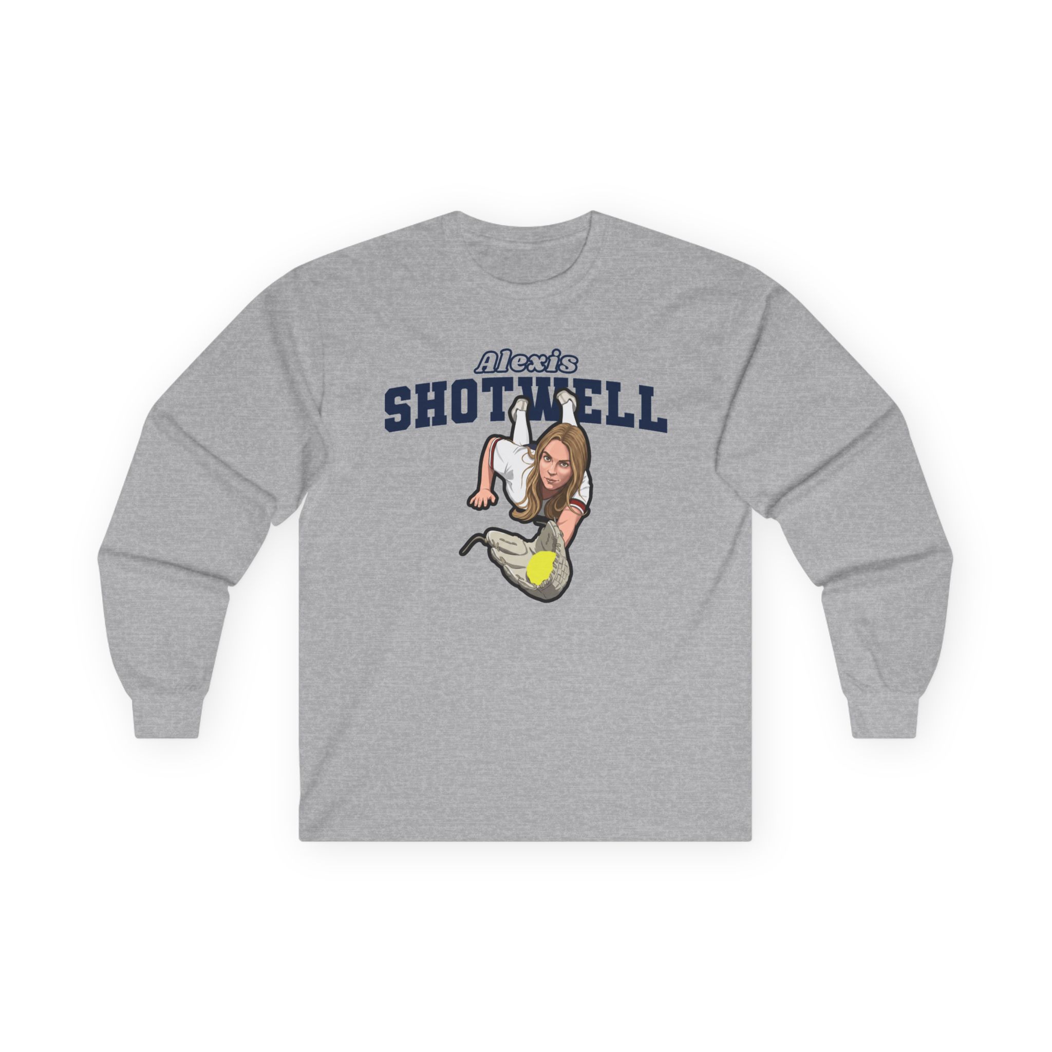 Long Sleeve Tee — character_name_arch in Grey