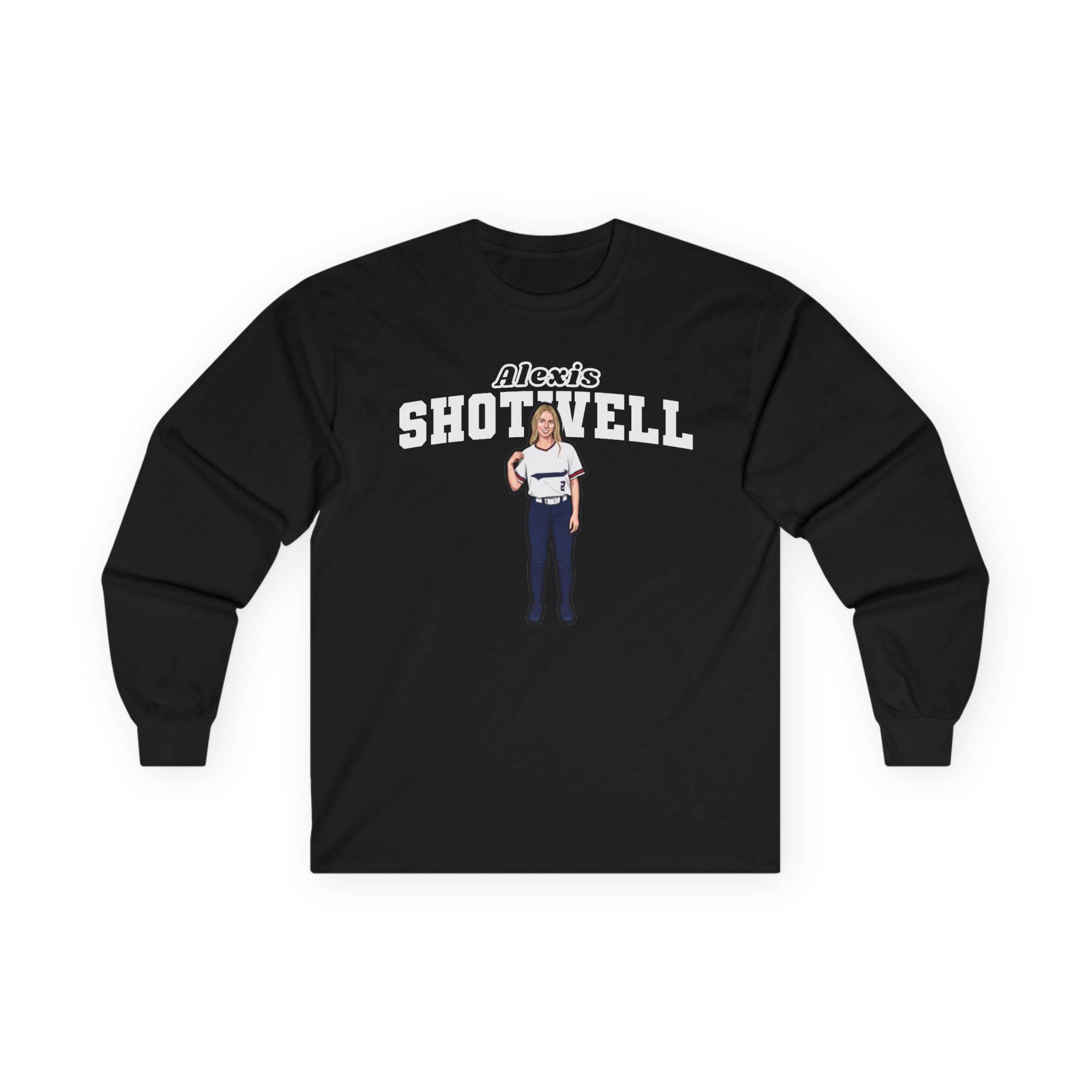 Long Sleeve Tee — character_name_arch in Black