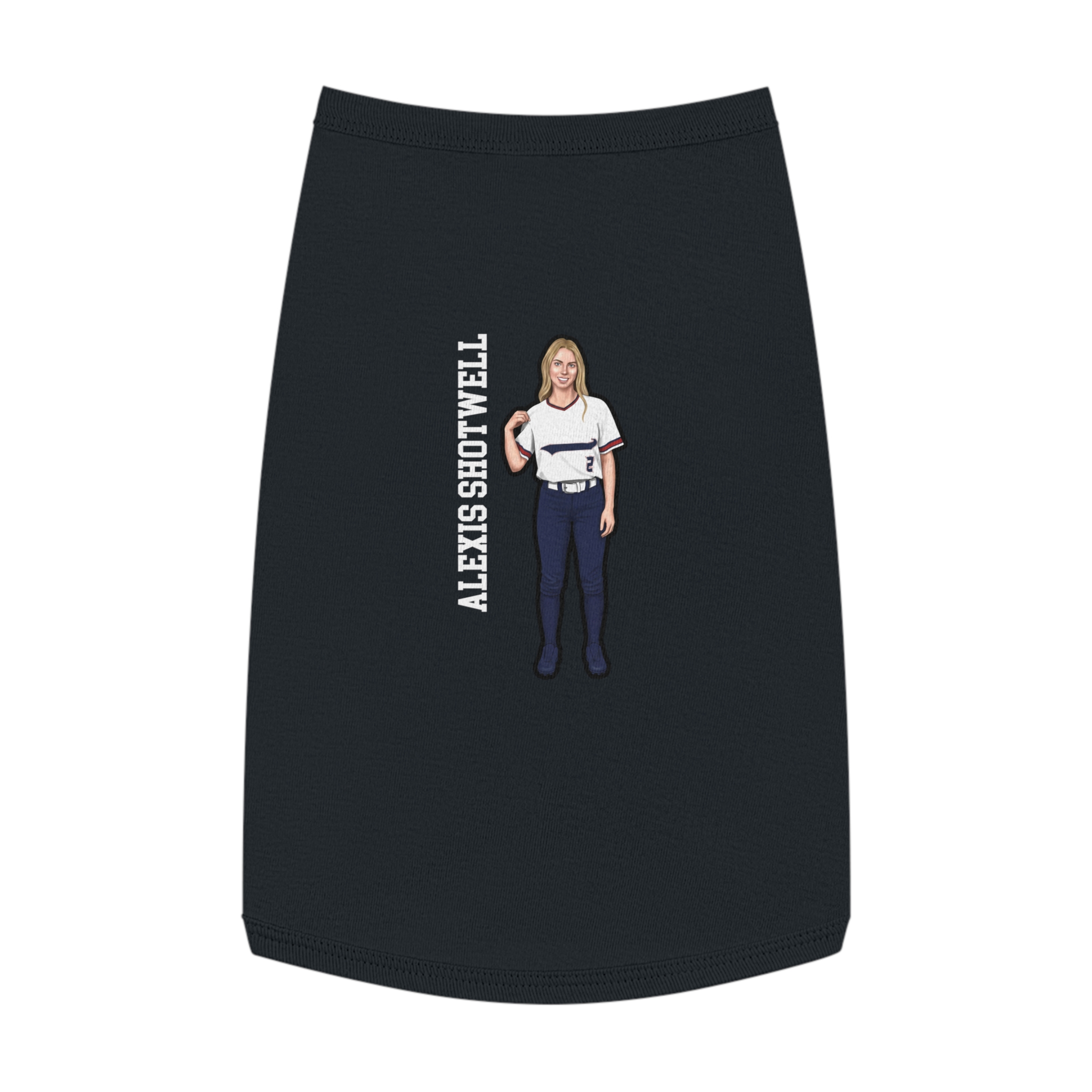Pet Tank Top — character_name_vertical in Black