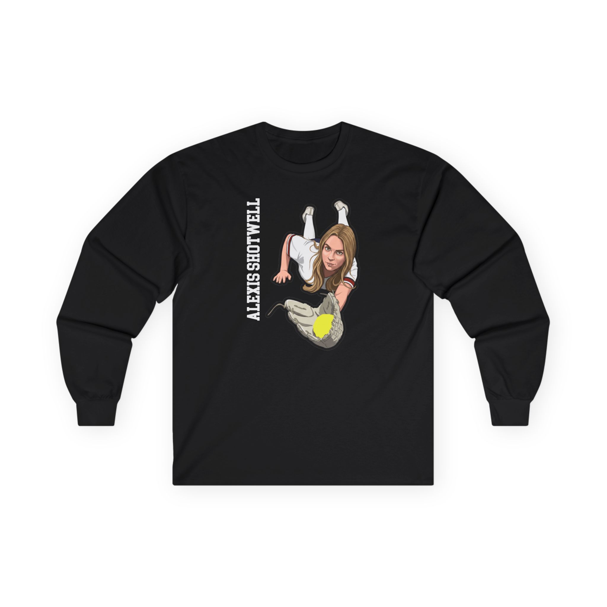 Long Sleeve Tee — character_name_vertical in Black