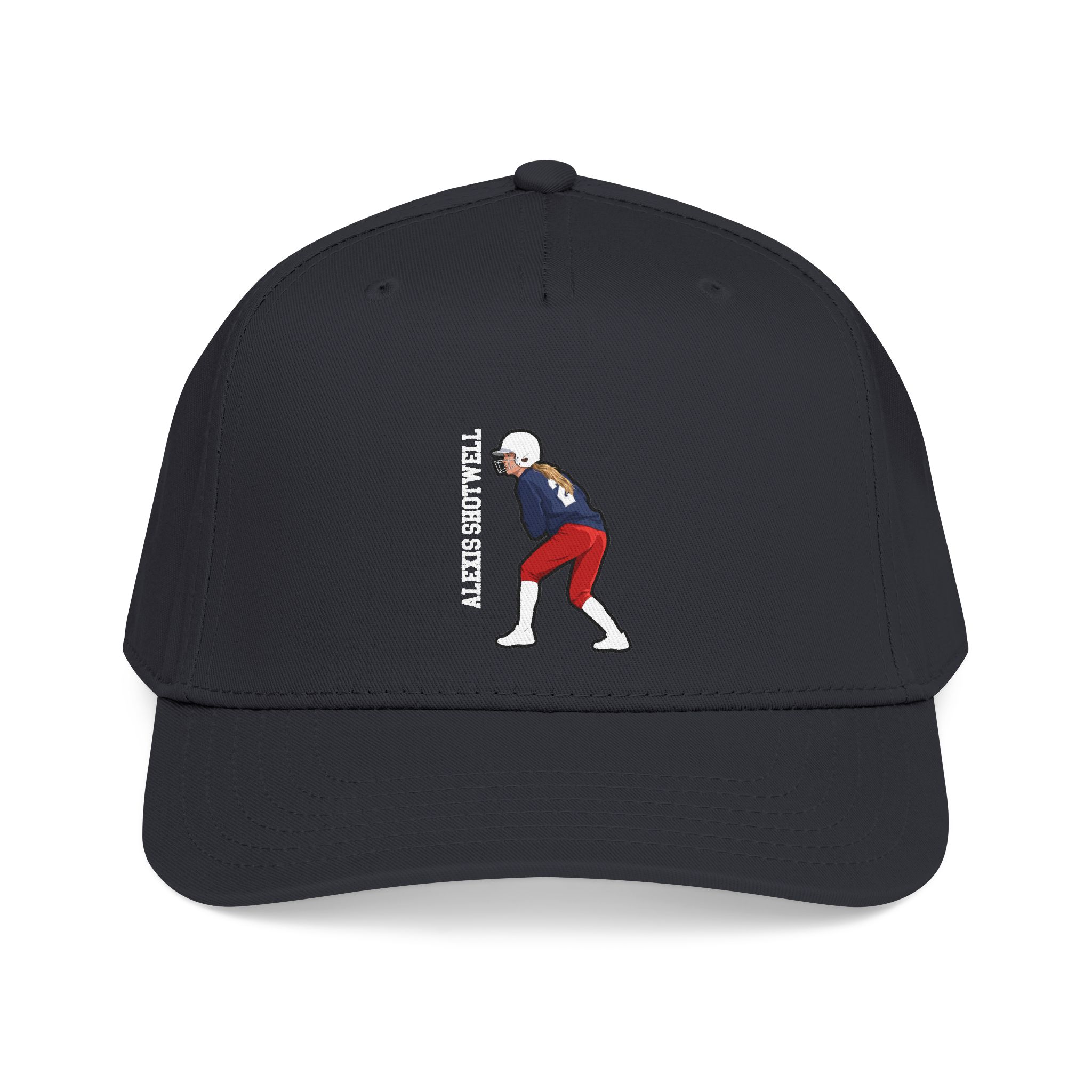 Baseball Cap — character_name_vertical in Black