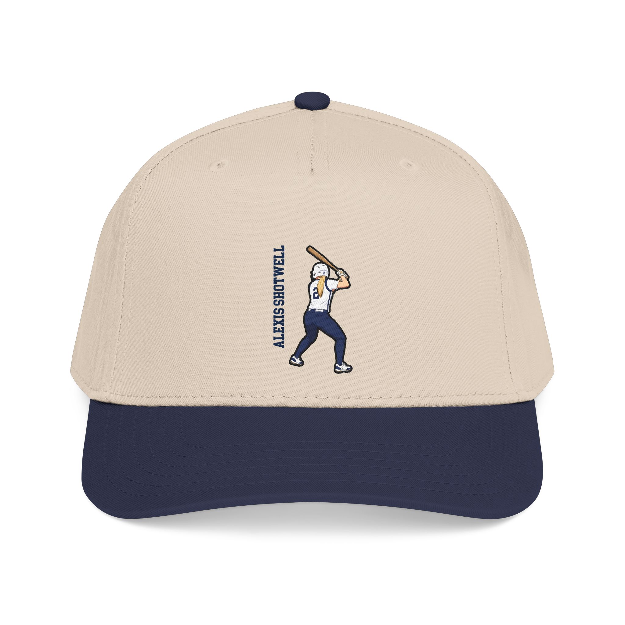 Baseball Cap — character_name_vertical in Navy / Natural