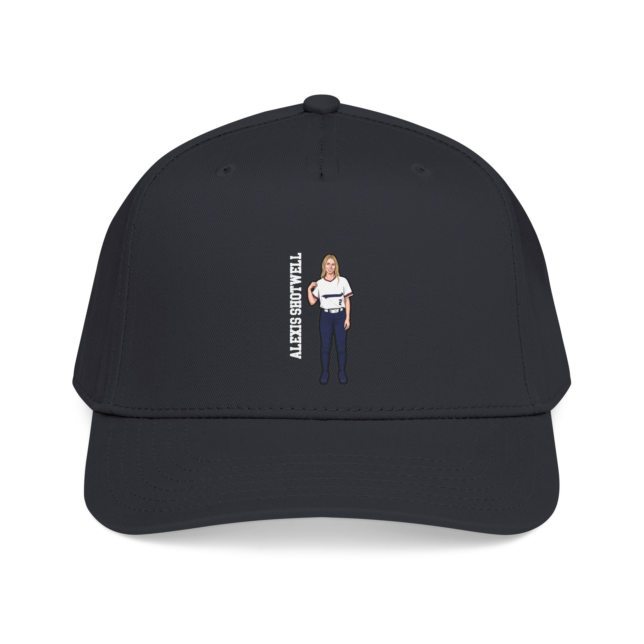 Baseball Cap — character_name_vertical in Black