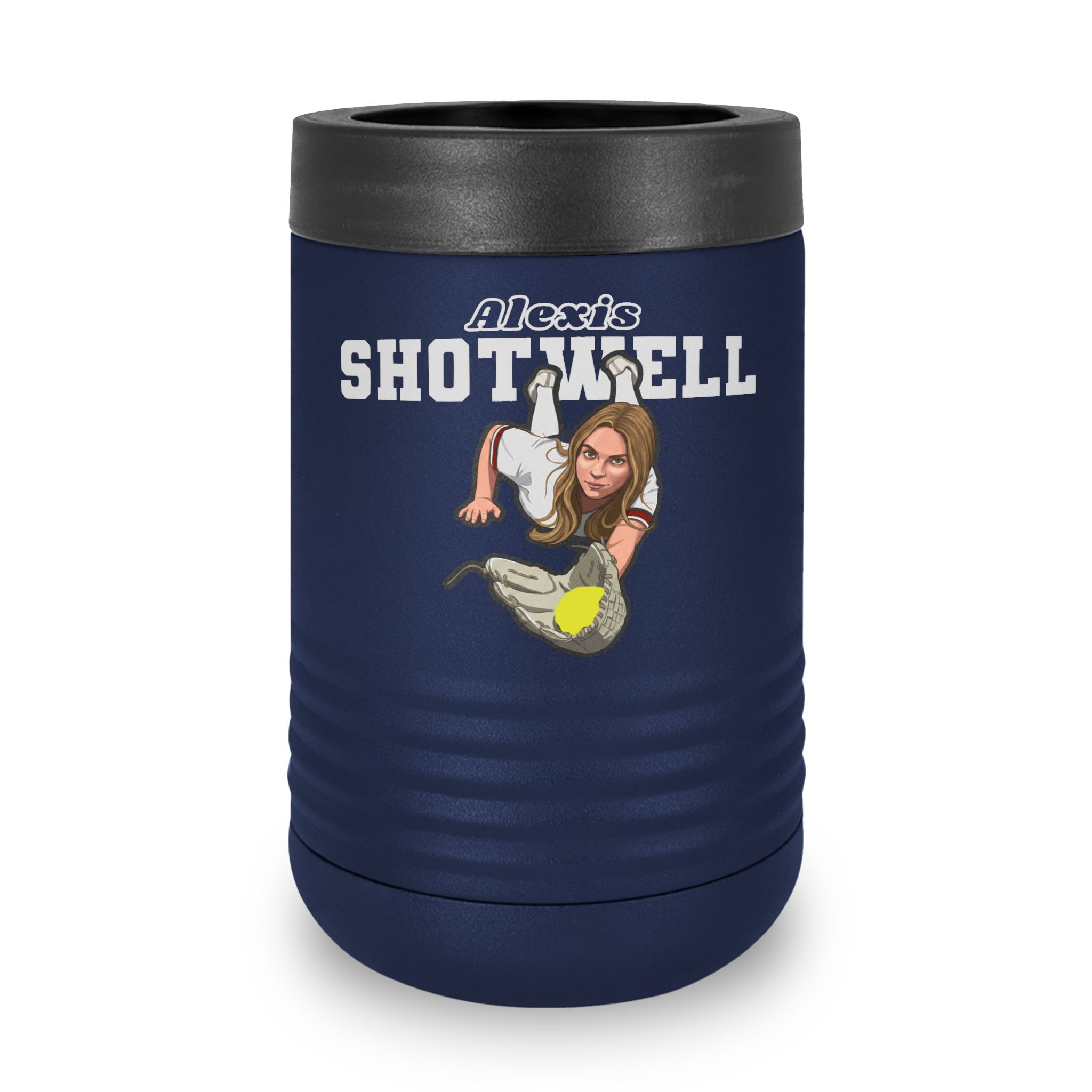 Stainless Can Cooler — character_name_arch in Navy