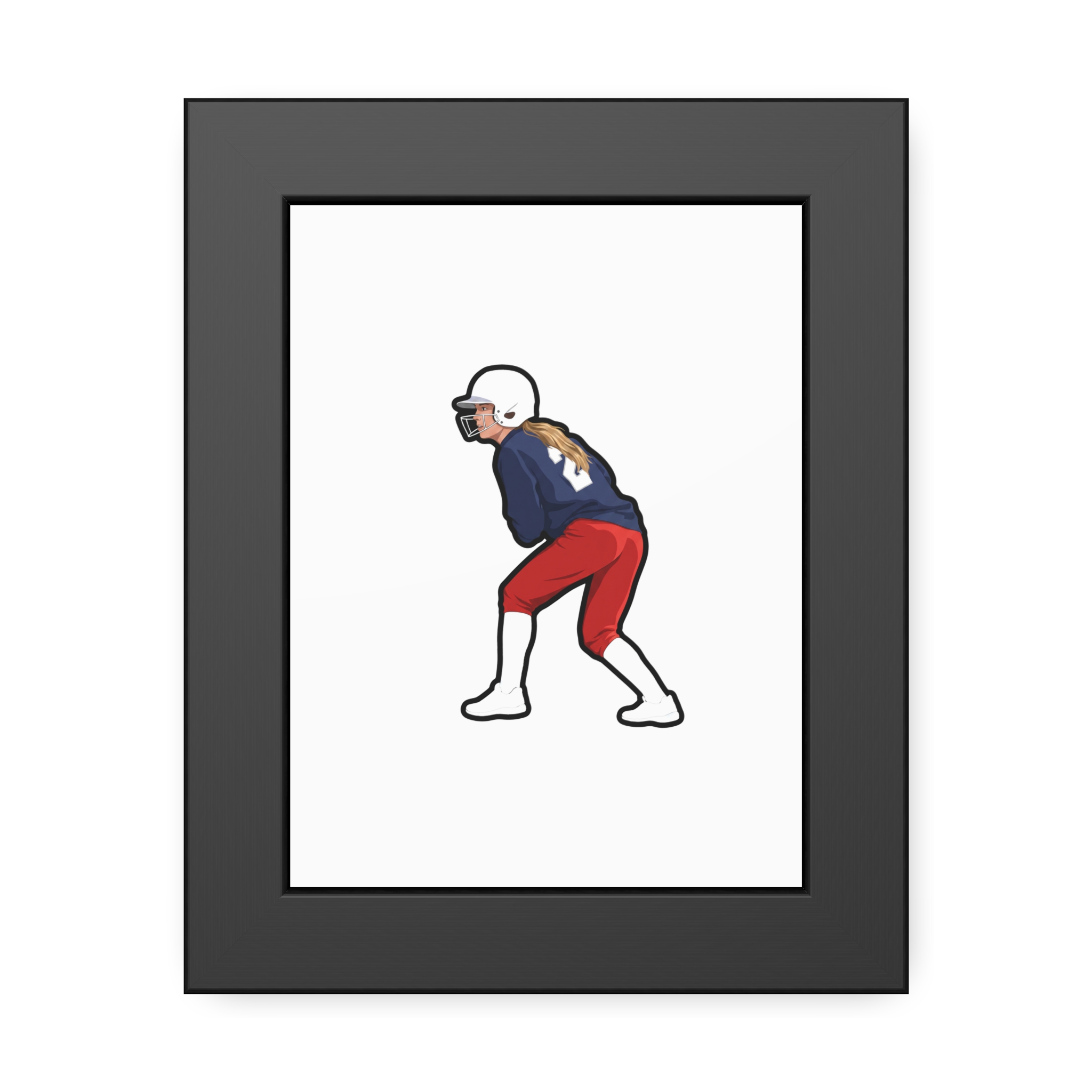 Framed Poster — character_name_vertical in Black