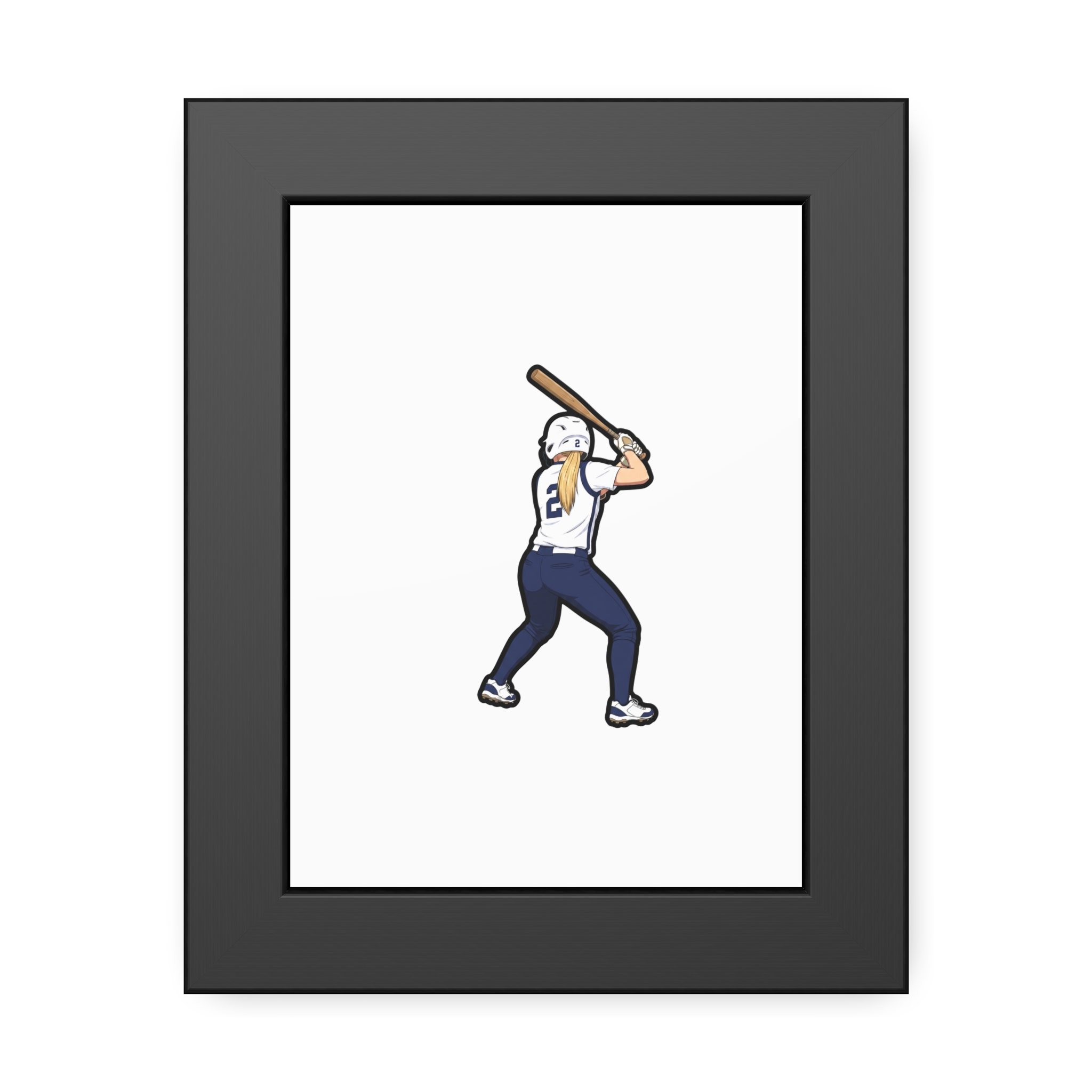 Framed Poster — character_name_vertical in Black