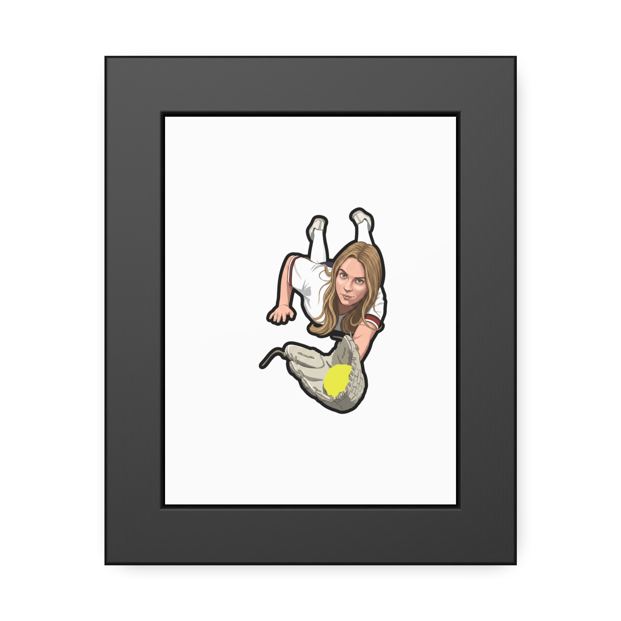 Framed Poster — character_name_vertical in Black