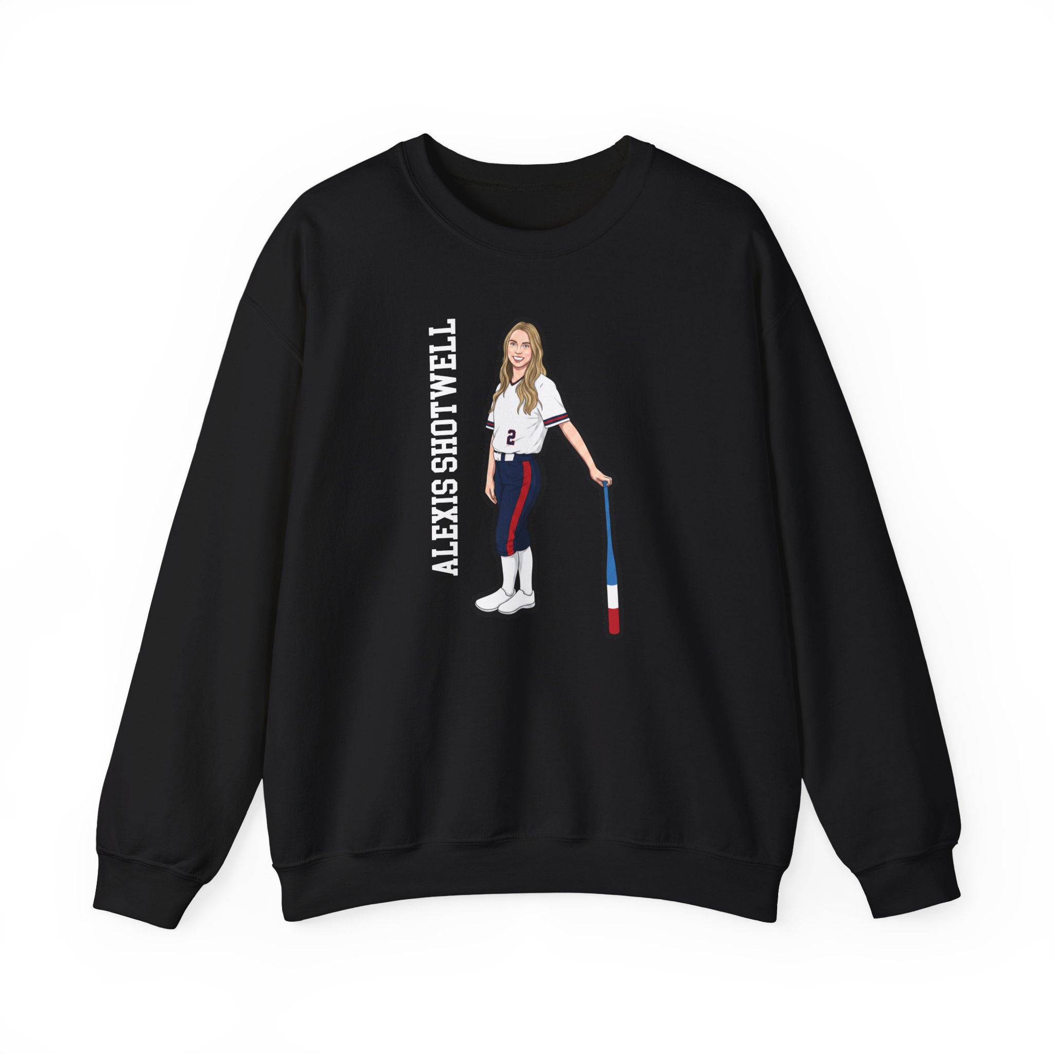 Crewneck Sweatshirt — character_name_vertical in Black