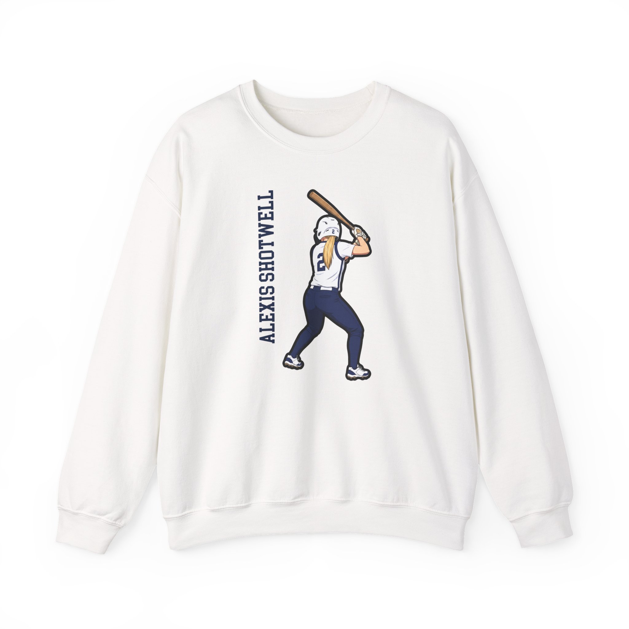 Crewneck Sweatshirt — character_name_vertical in White