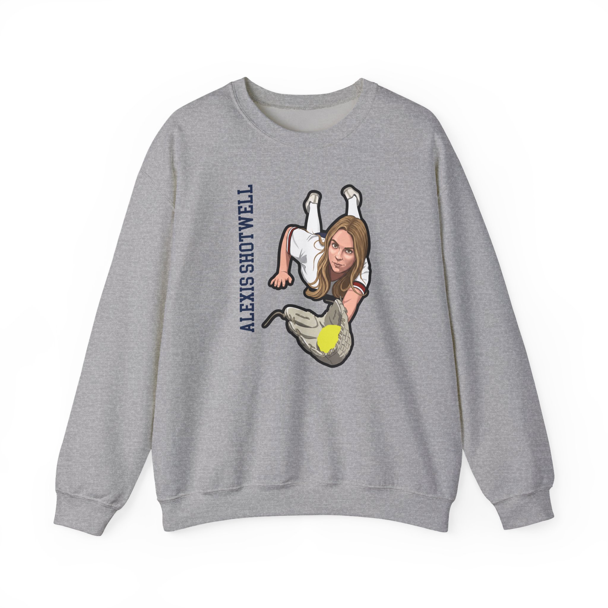 Crewneck Sweatshirt — character_name_vertical in Grey